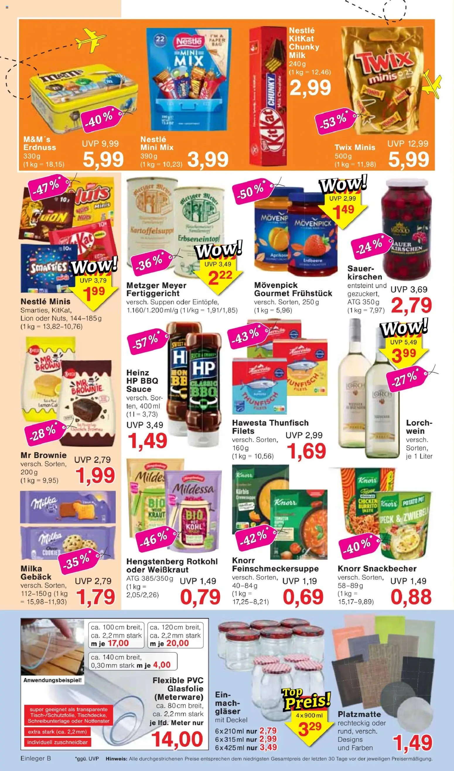 Vorschau von dem Prospekt des Geschäftes Jawoll, gültig ab dem 26.10.2026 - Wein, Thunfisch, Milka, Kirschen, Knorr, Twix, M&M's, Kraut