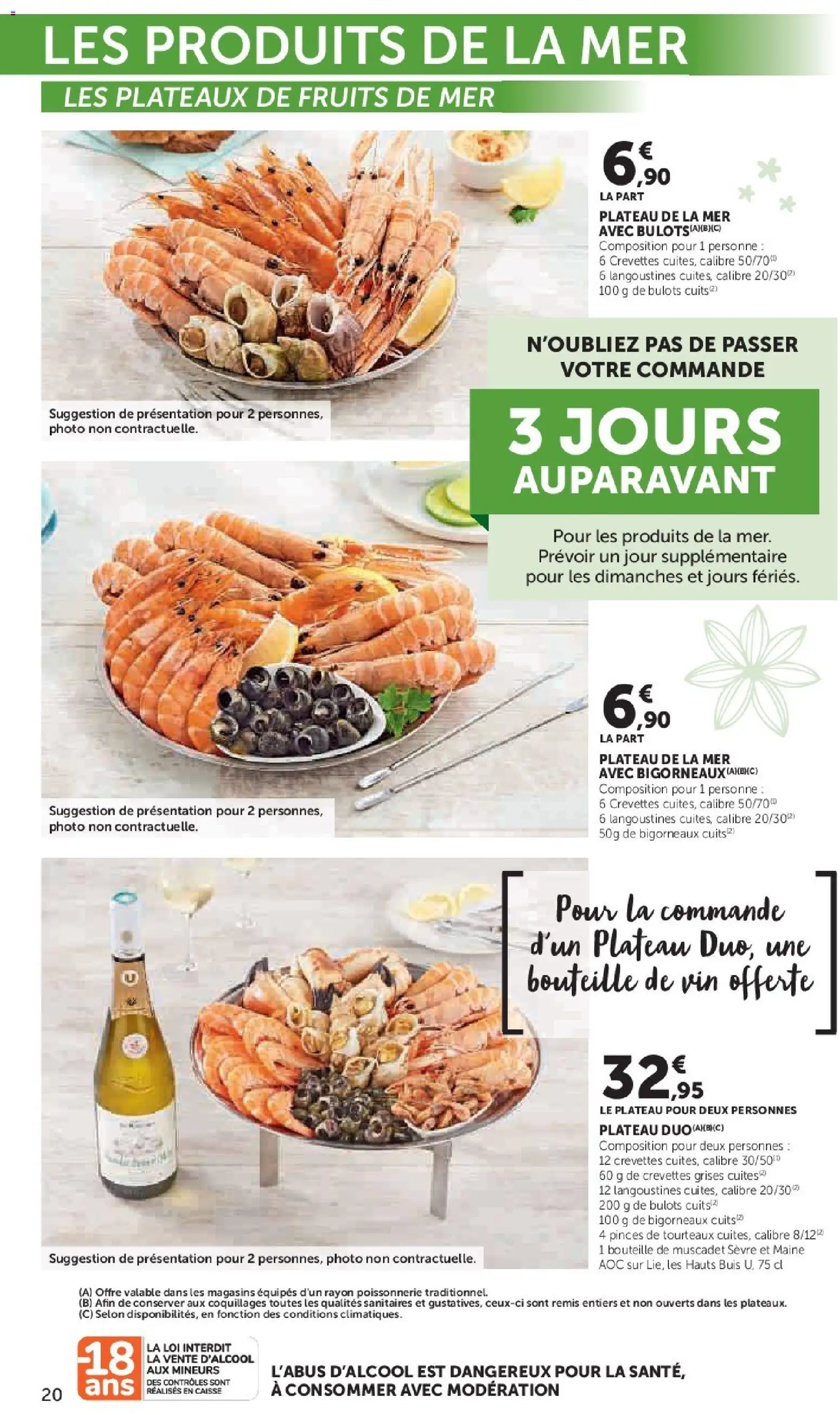 Prévisualisation de Super U - La carte Printemps Été du magasin Super U formulaire valide 03/03/2026 - Poissonnerie, Fruits, Vin, Fruits de mer, Coquillages, Plateau, Buis, Crevettes