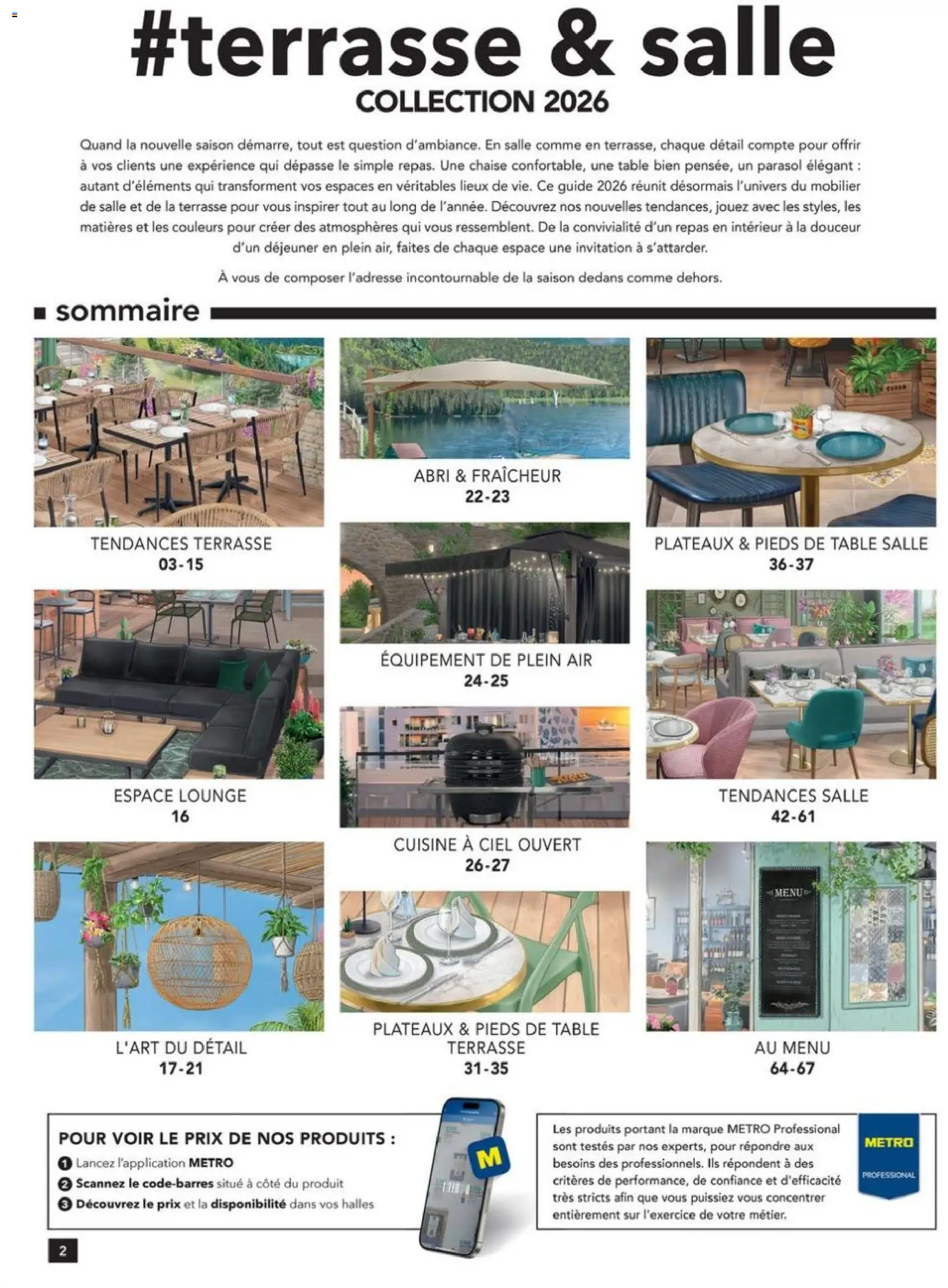 Prévisualisation de Terrasse&salle Collection 2026 du magasin METRO formulaire valide 09/01/2026 - Chaise, Parasol, Table