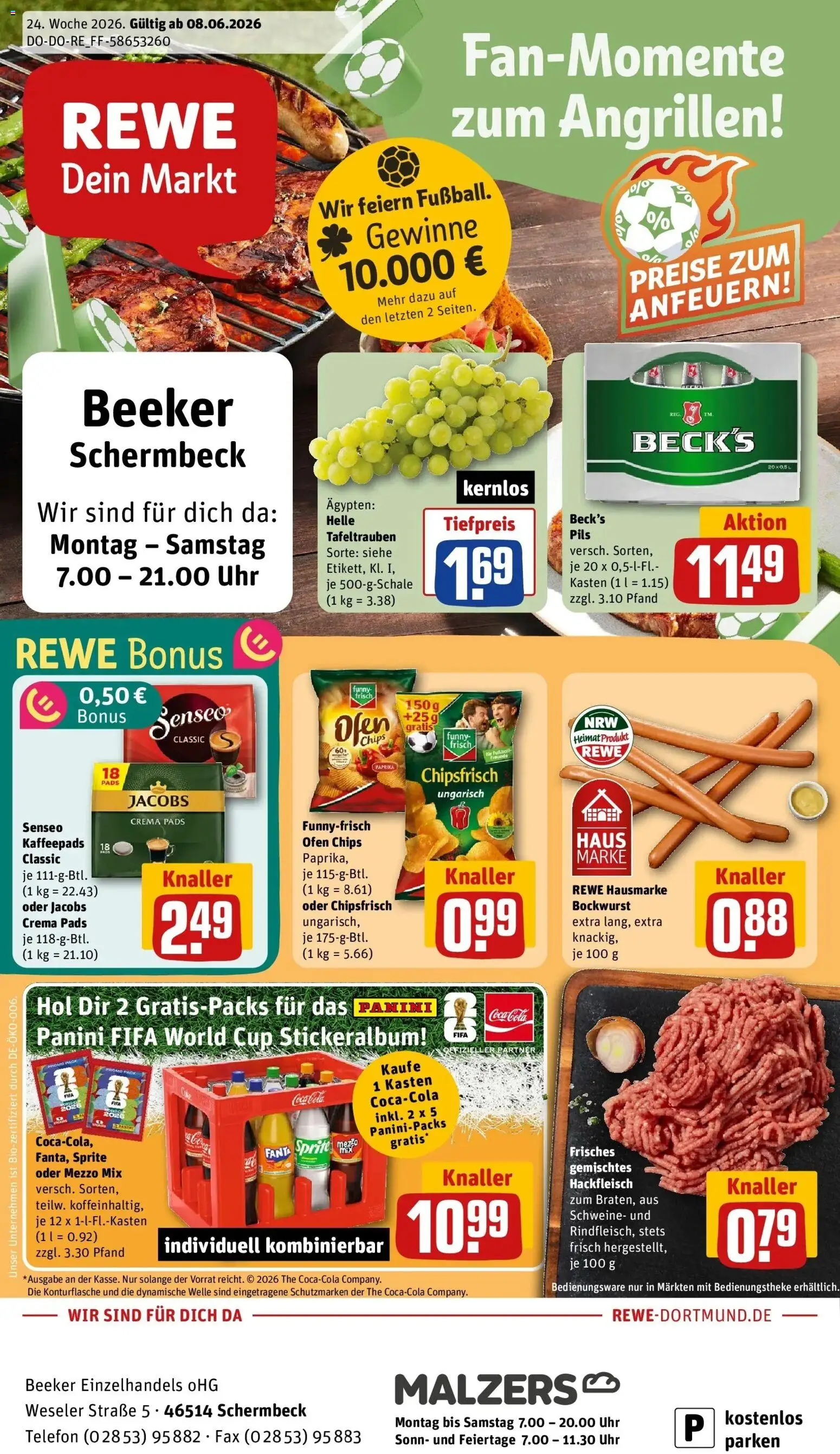 Vorschau von dem Prospekt des Geschäftes Rewe, gültig ab dem 08.06.2026