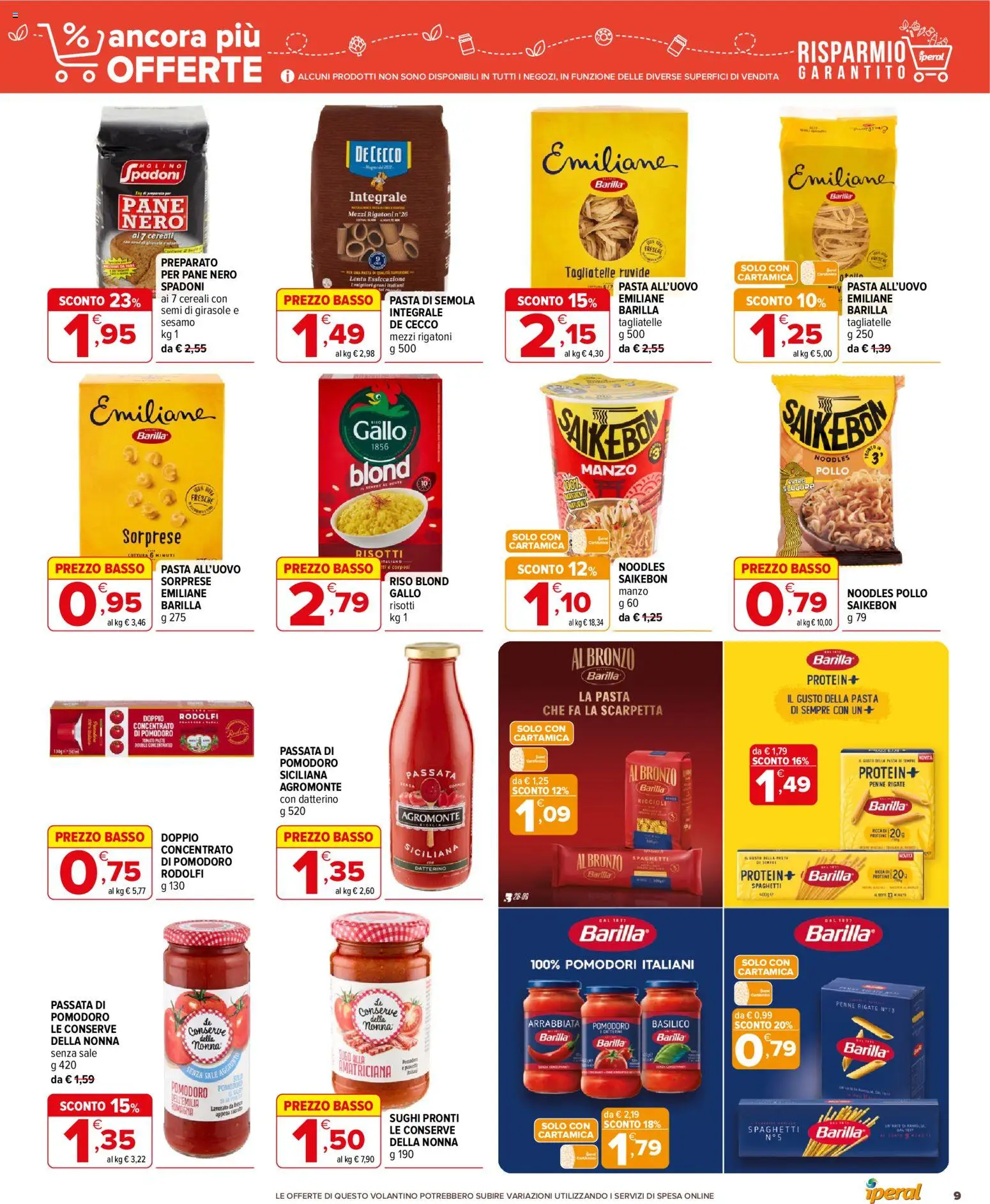 Anteprima dell'opuscolo Iperal volantino Ancora Più Offerte dal negozio Iperal valido da 28/10/2026 - Pasta, Basilico, Rigatoni, Cereali, Barilla, Basso, Semola, Pasta di semola