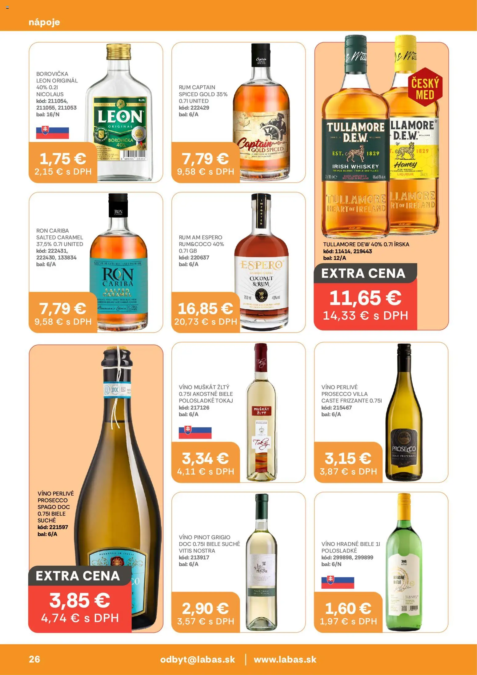 Náhľad Labaš letáku platného od 11.09.2026 - Víno, Prosecco, Rum, Borovička, Tullamore Dew, Republica, Nápoje