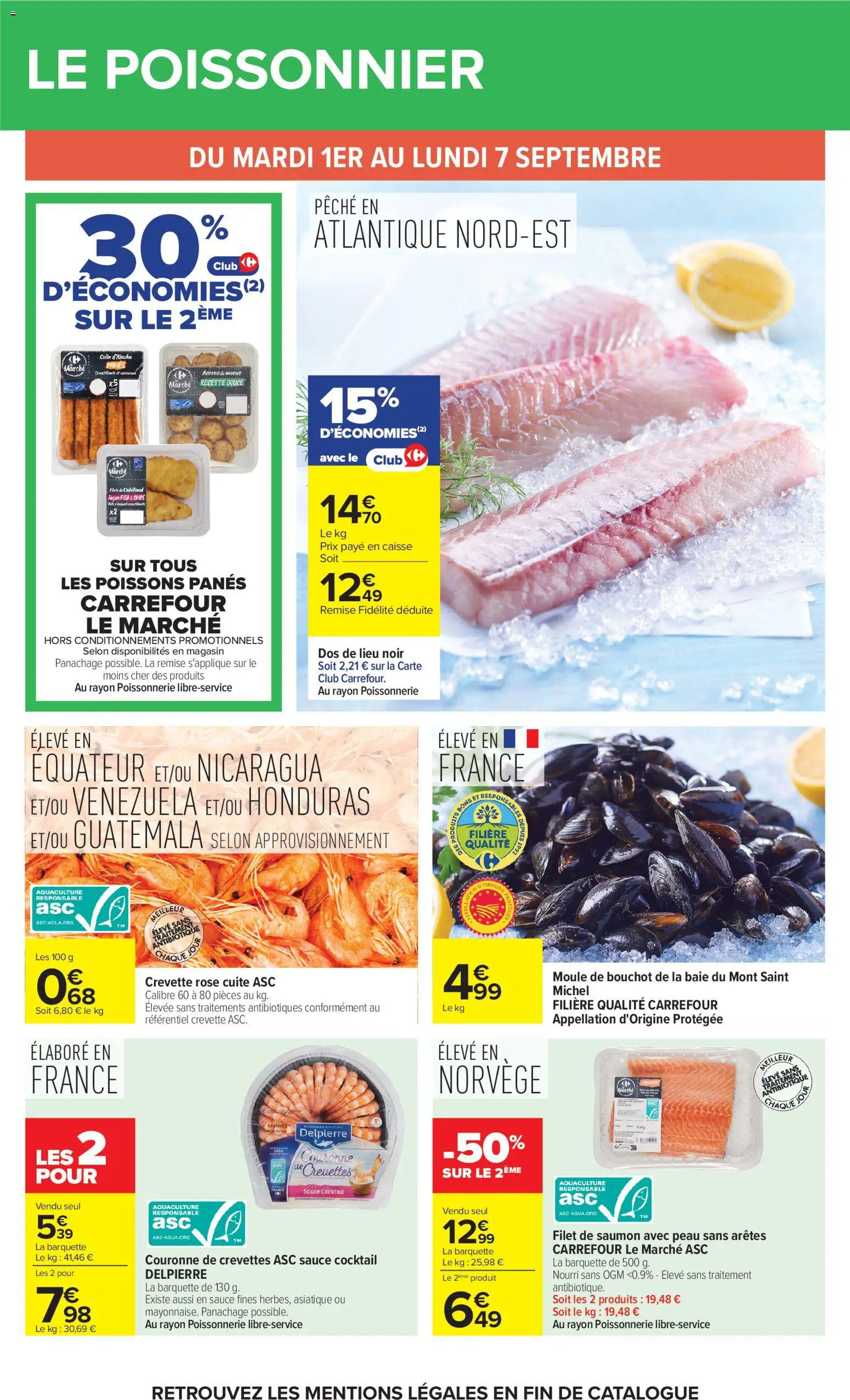 Prévisualisation de Carrefour Market Petit dejeuner du magasin Carrefour Market formulaire valide 01/09/2026 - Poissonnerie, Poissons, Pêche, Crevette, Morue, Accras de morue, Crevettes, Filet de saumon