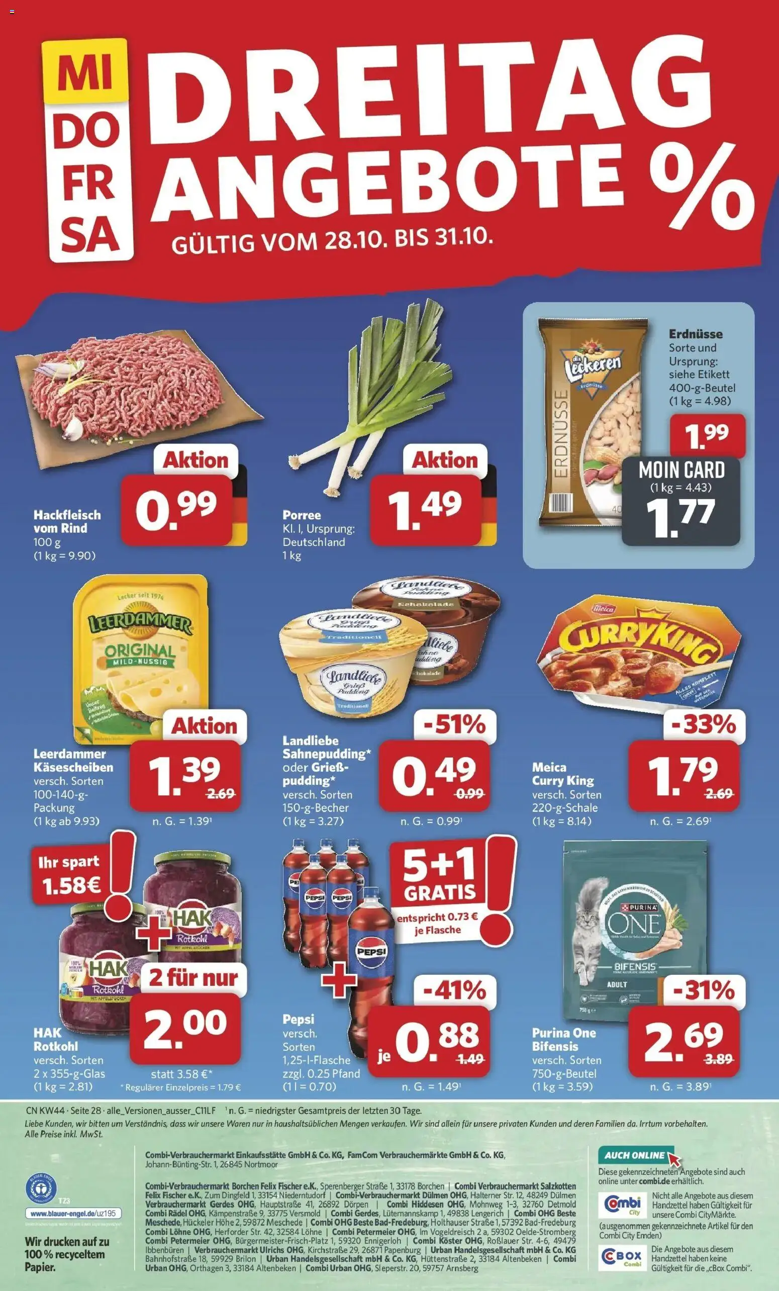 Vorschau von dem Prospekt des Geschäftes Combi, gültig ab dem 26.10.2026