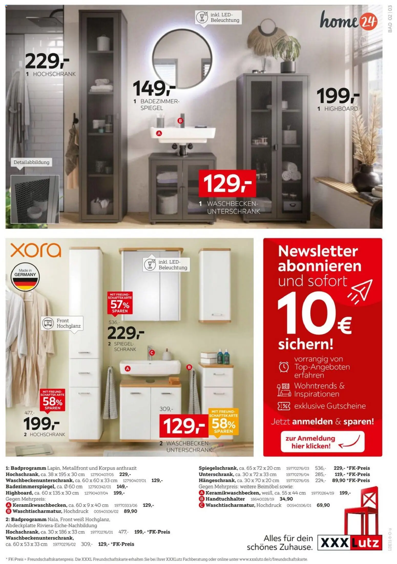 Vorschau von dem Prospekt des Geschäftes XXXLutz, gültig ab dem 24.10.2026 - Spiegel, Bad, Waschbecken, Schrank, Handtuchhalter, HIghboard, Hochschrank, Unterschrank