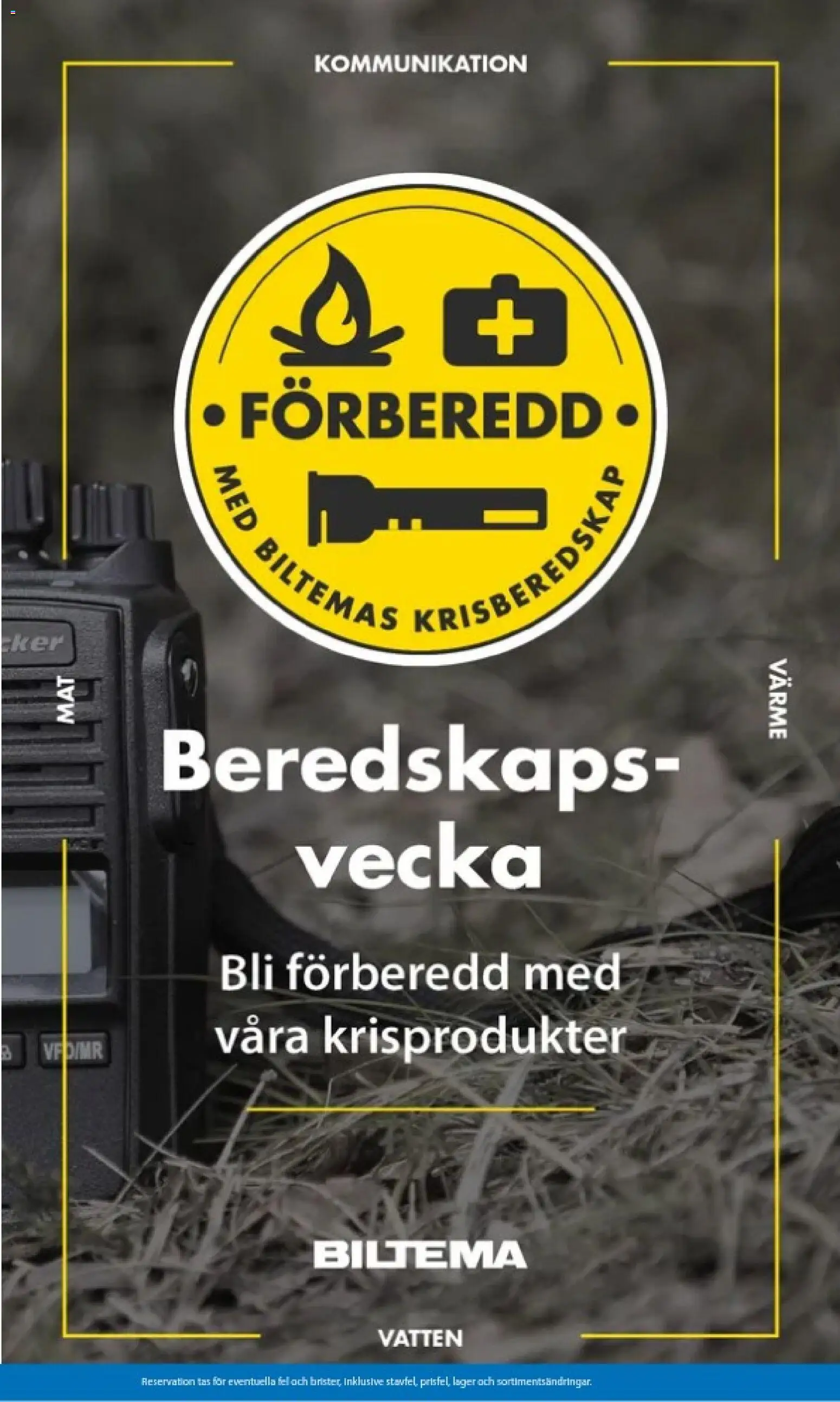 Förhandsgranska reklamblad Biltema erbjudanden Beredskaps vecka från butik Biltema gäller från 20/09/2026