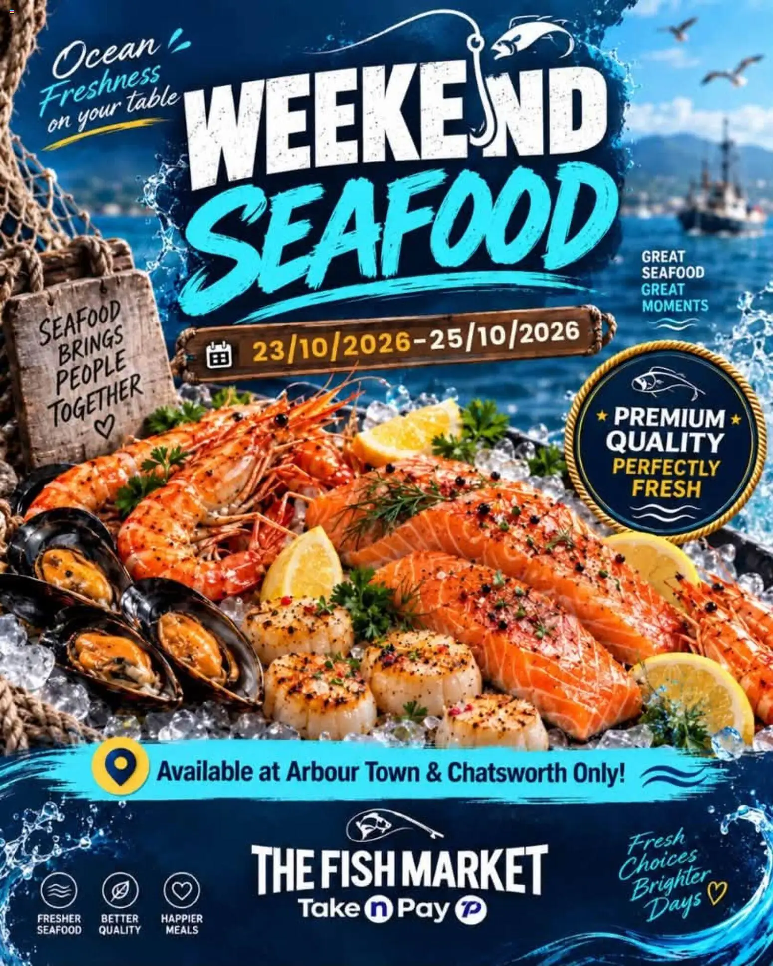 Preview of Take n Pay flyer valid from 23/10/2026 - Fish, Seafood, Table