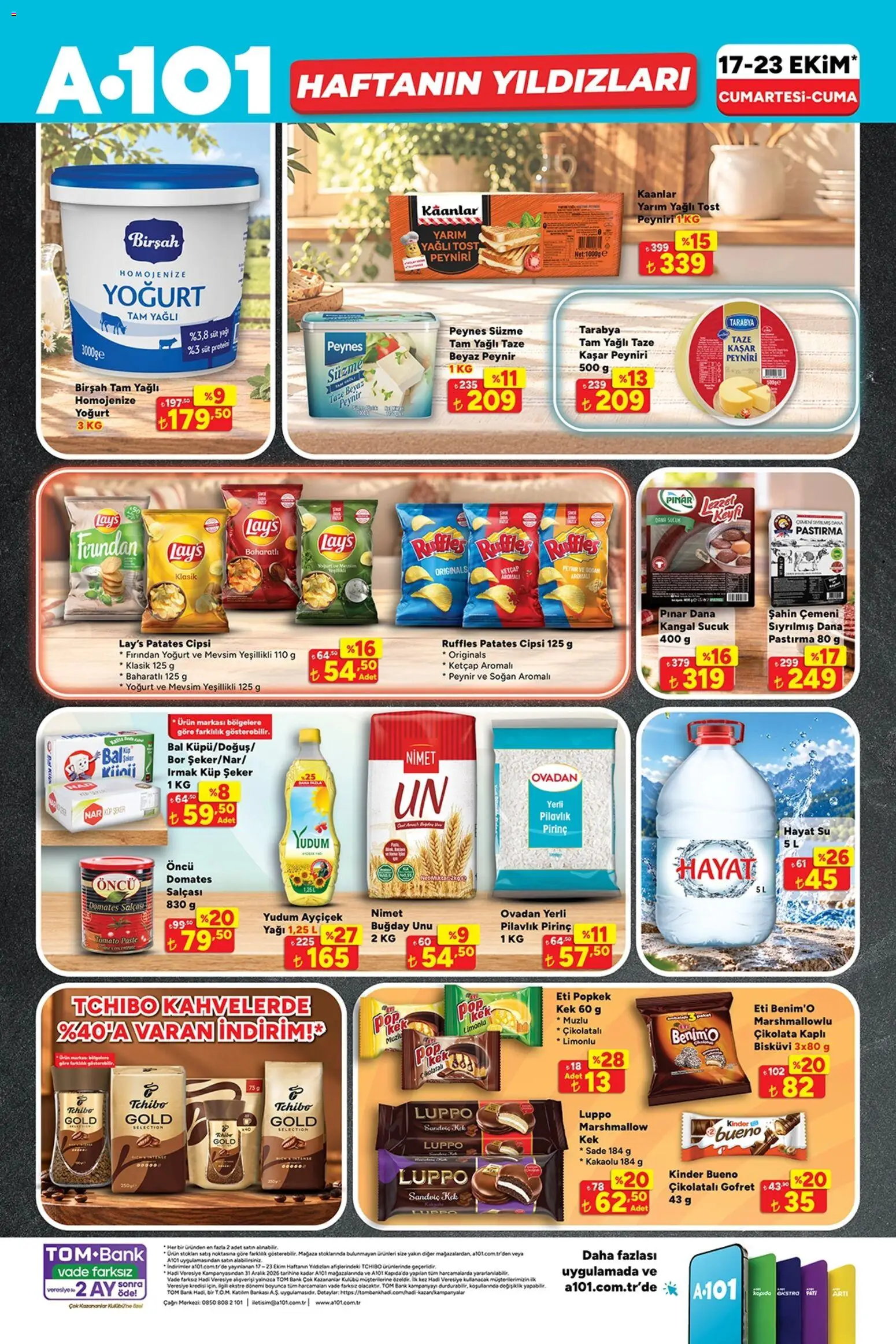 A101 A101 Katalog 17.10.2026 - Broşürünün önizlemesi - Su, Sucuk, Domates, Pirinç, Soğan, Ketçap, Çikolatalı gofret, Küp şeker