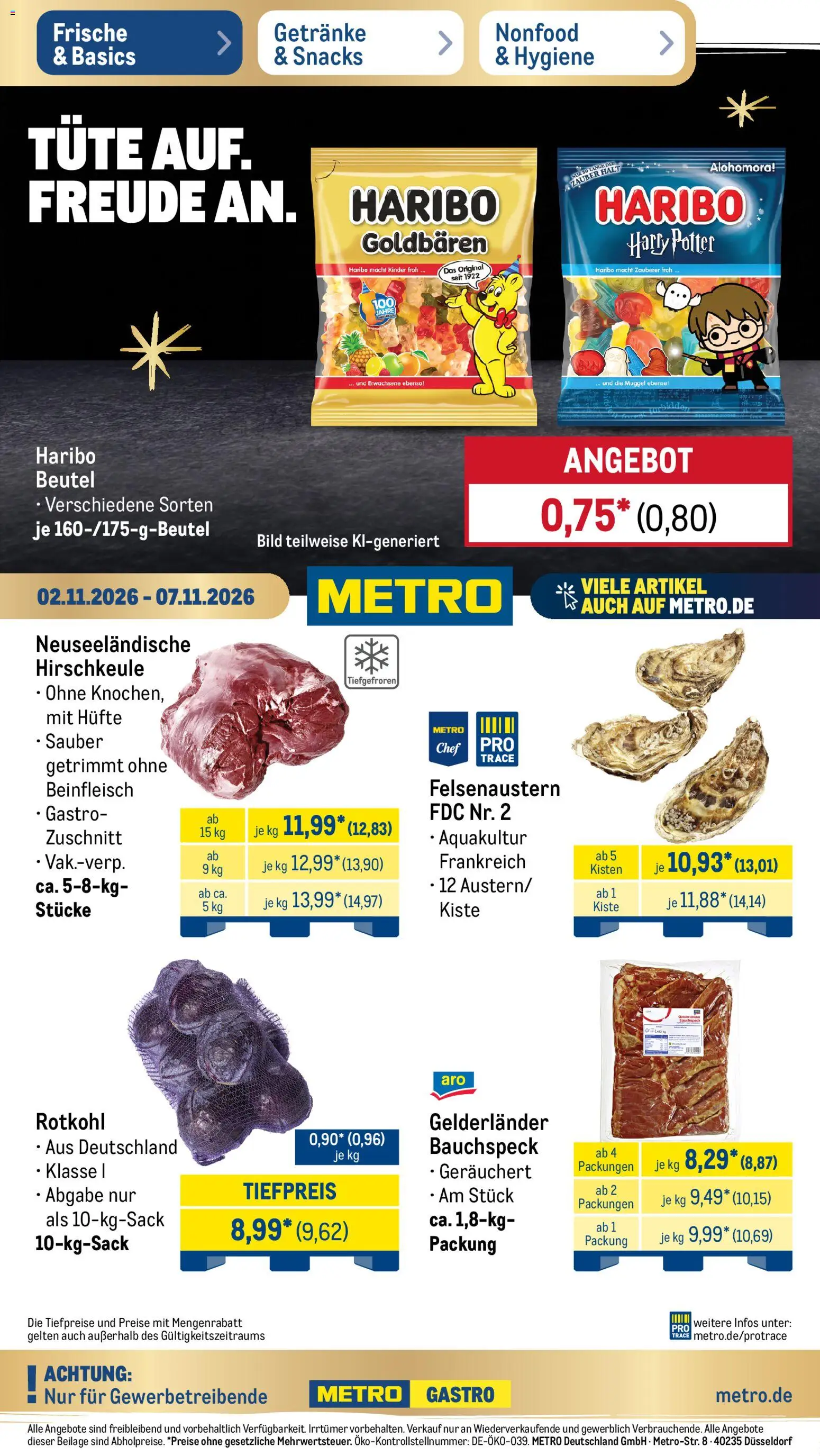 Vorschau von dem Prospekt des Geschäftes Metro, gültig ab dem 02.11.2026 - Haribo, Rotkohl