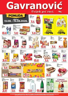 Pregled letka Gavranović Katalog trgovine Gavranović vrijedi od 13.08.2026