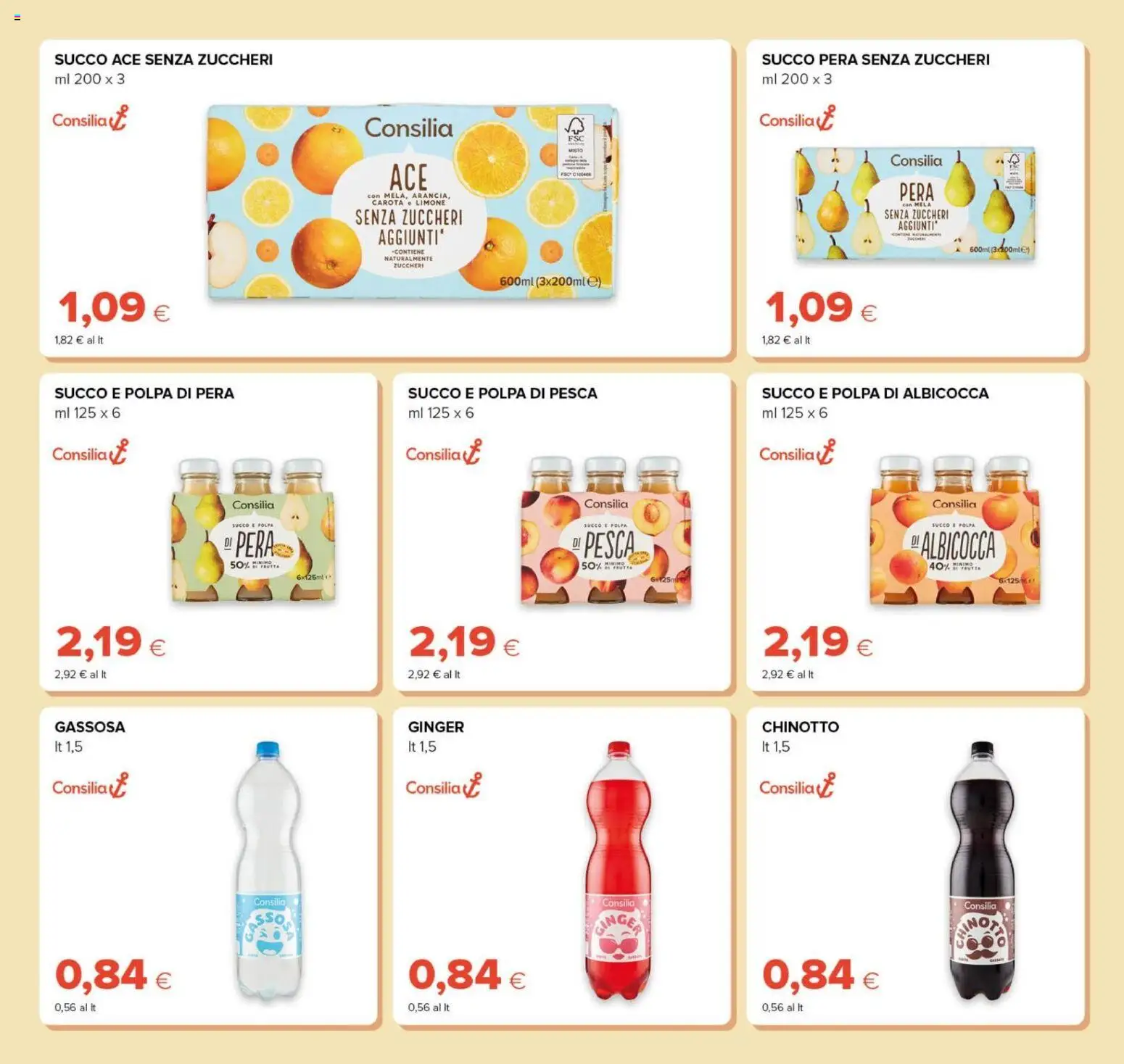 Anteprima dell'opuscolo Tigre volantino Prezzi Ribassati dal negozio Tigre valido da 21/10/2026 - Limone, Pesca, Chinotto, Pera, Carota, Succo