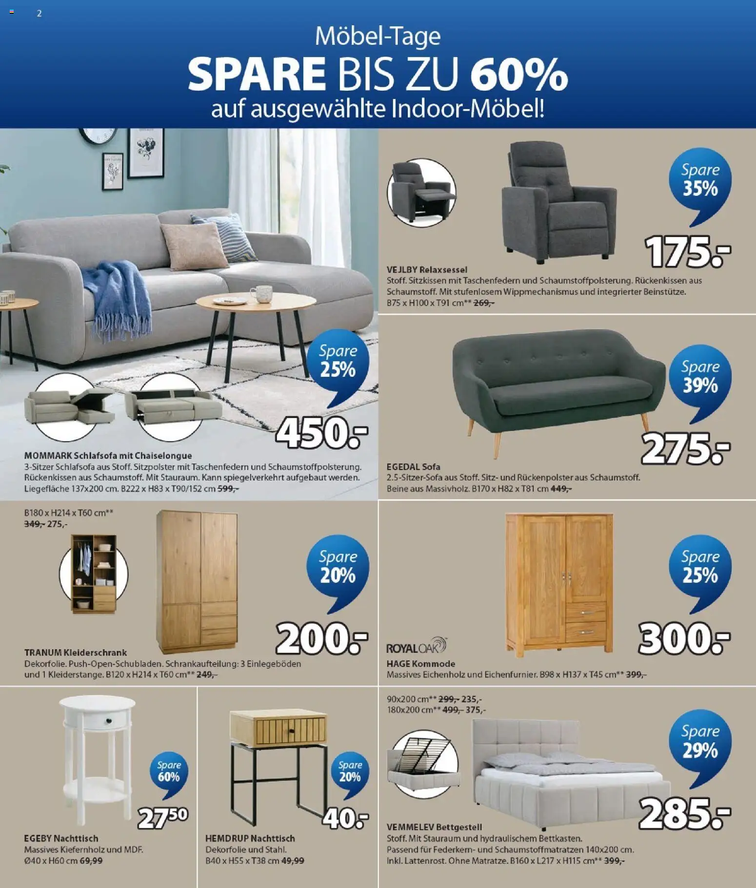 Vorschau von dem Prospekt des Geschäftes JYSK, gültig ab dem 16.08.2026 - Kleiderschrank, Sofa, Schlafsofa, Kommode, Nachttisch, Relaxsessel