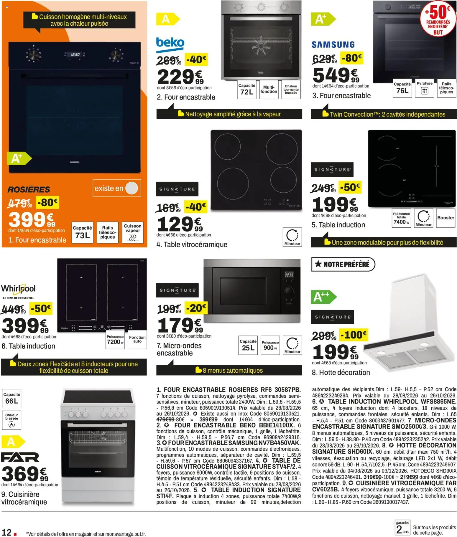 Prévisualisation de But catalogue du magasin But formulaire valide 28/08/2026 - Four, Décoration, Table, Cuisinière, Plaque a induction, Éclairage, Cuisinière vitrocéramique, Gril