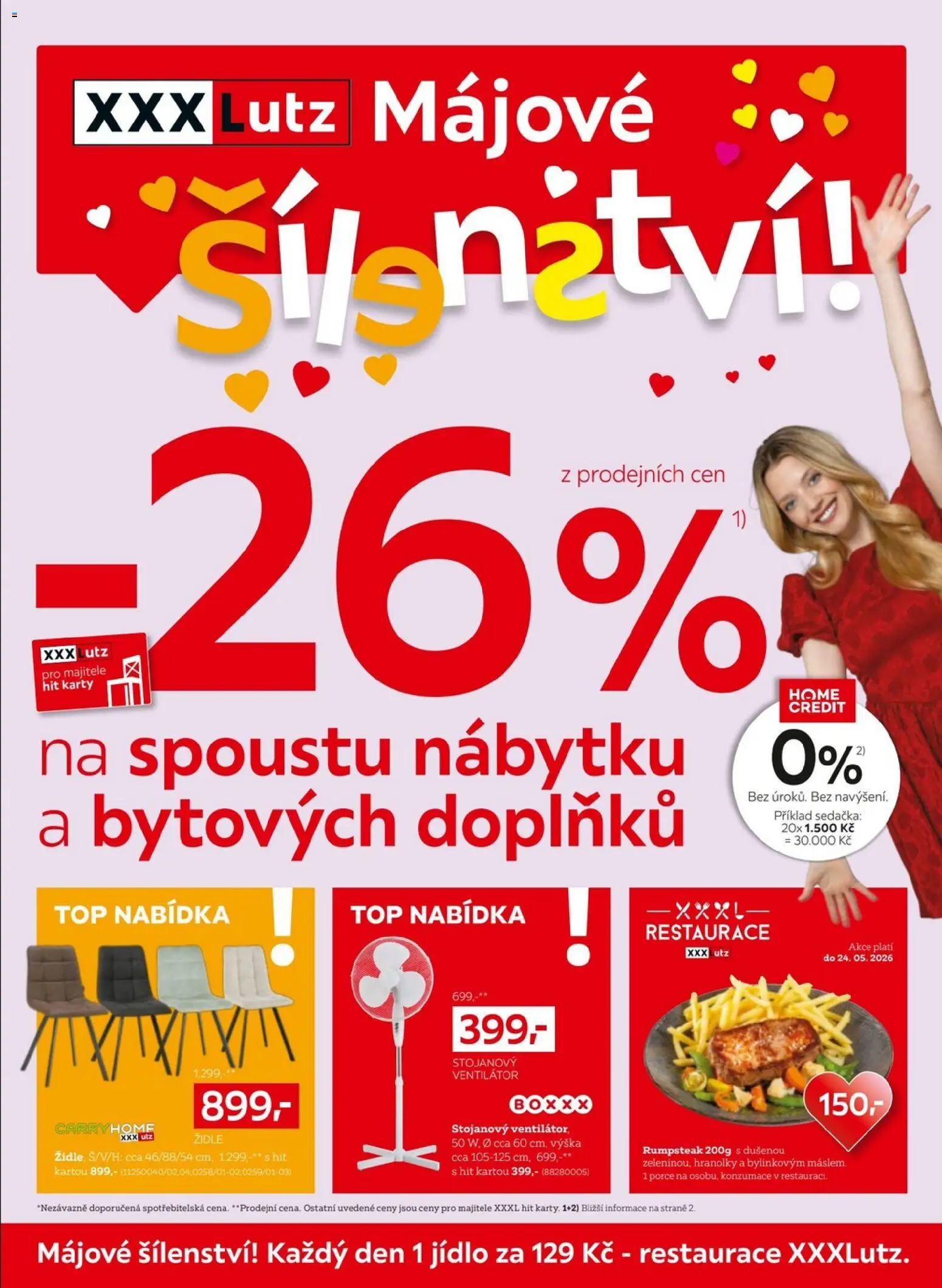 Náhled nabídky: XXXLutz XXXLutz leták platný od 11.05.2026 - Židle, Sedačka, Ventilátor, Hranolky, Rumpsteak, Stojanový ventilátor