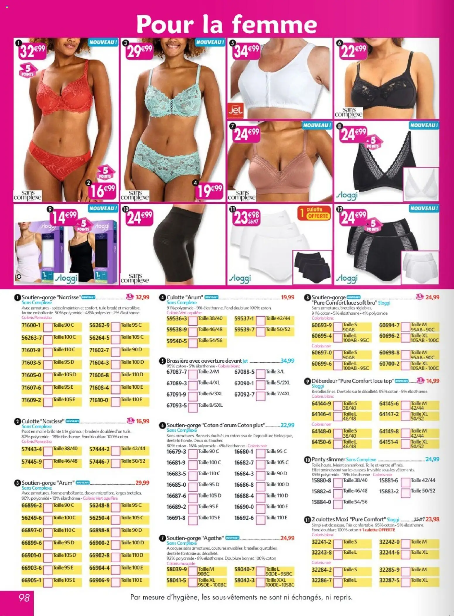 Prévisualisation de Maximo catalogue epicerie du magasin Maximo formulaire valide 26/10/2026 - Bonnet, Poinsettia, Culotte, Débardeur, Coton