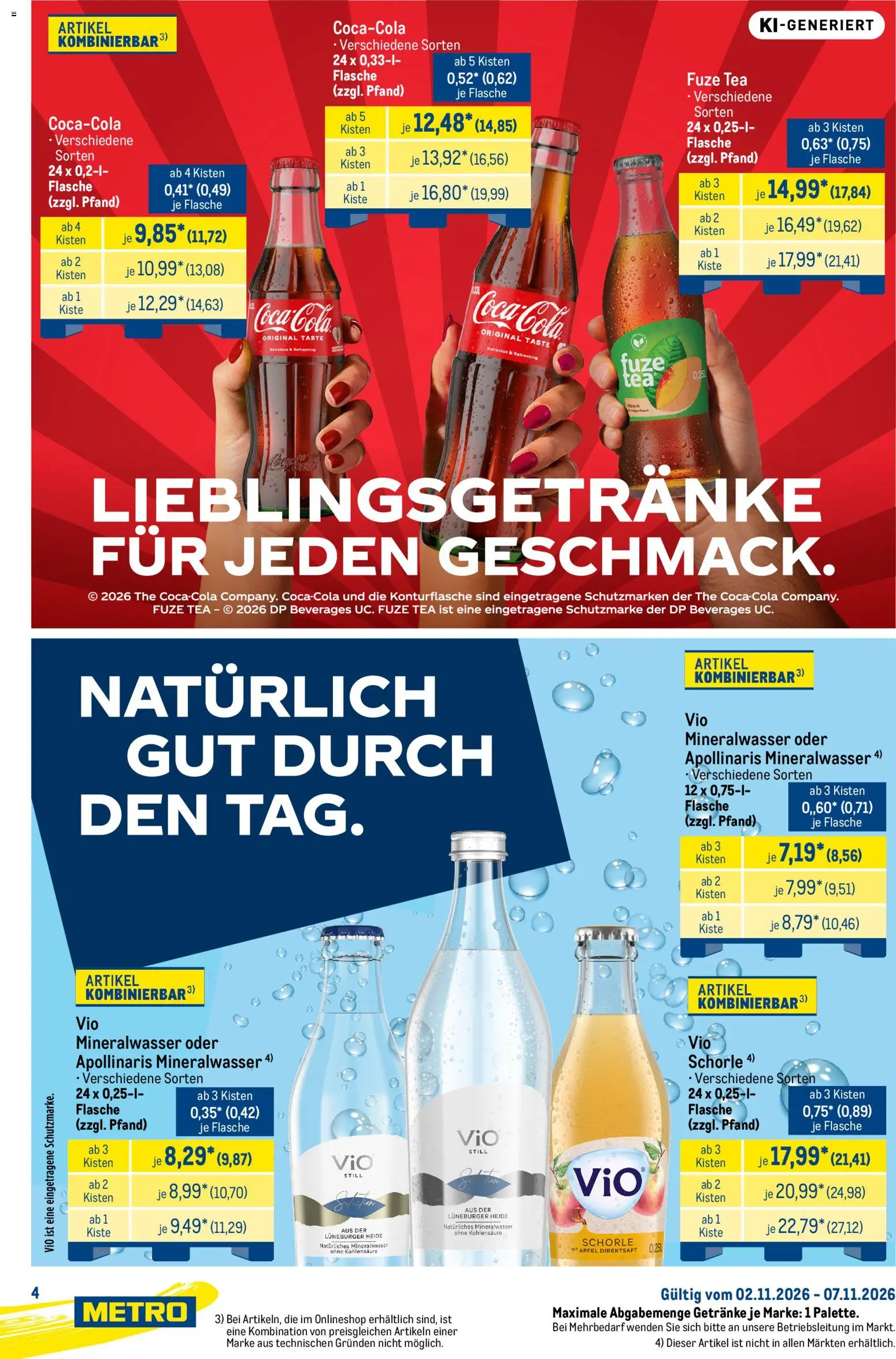 Vorschau von dem Prospekt des Geschäftes Metro, gültig ab dem 02.11.2026 - Coca cola, Äpfel, Cola, Mineralwasser, Fuze tea