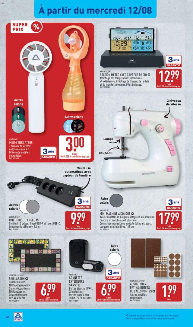 Nouveau catalogue Aldi à partir du 11/08