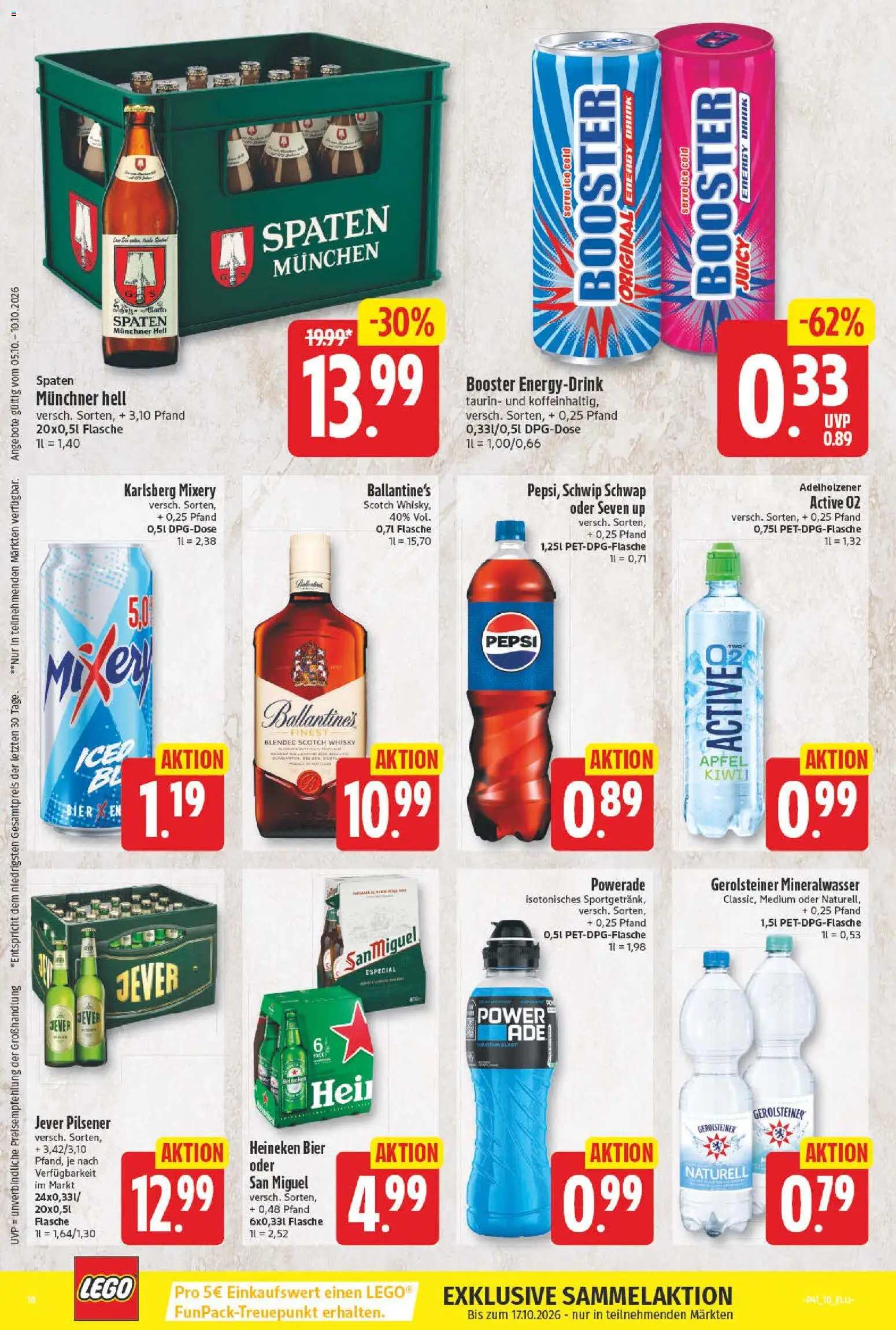 Vorschau von dem Prospekt des Geschäftes Elli Markt, gültig ab dem 05.10.2026 - Gerolsteiner, Mixer, Jever, Heineken, Powerade, Adelholzener, Schwip schwap, Mixery