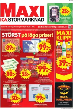 Förhandsgranska reklamblad ICA Maxi erbjudanden från butik ICA Maxi gäller från 19/10/2026