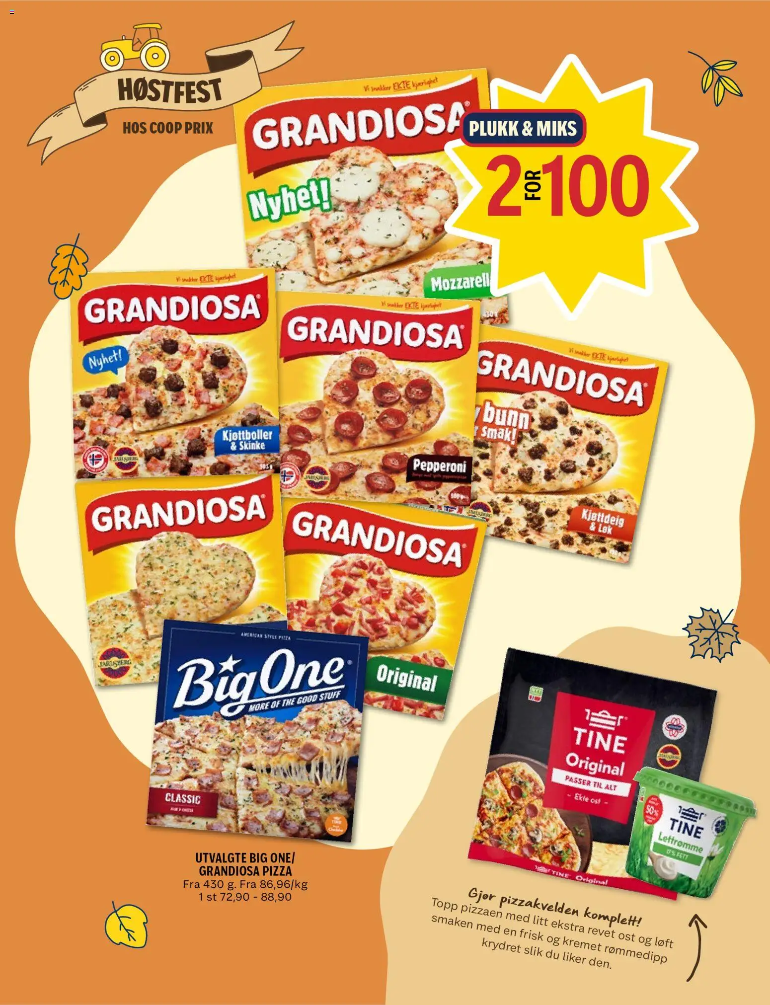 Forhåndsvis Coop Prix kundeavis fra butikk Coop Prix gyldig fra 12/10/2026 - Ost, Skinke, Kjøttboller, Kjøttdeig, 1, Revet ost, Topp, Grandiosa