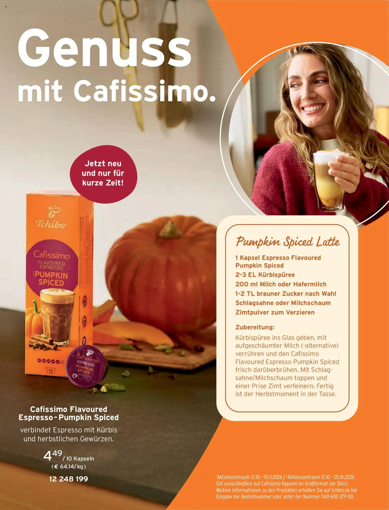 Vorschau von dem Prospekt des Geschäftes Tchibo, gültig ab dem 01.11.2026 - Kürbis, Milch, Schlagsahne, Zucker, Hafermilch