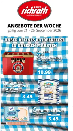 Vorschau von dem Prospekt des Geschäftes Rewe, gültig ab dem 21.09.2026