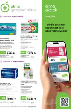 Alma Gyógyszertárak - Alma Gyógyszertárak akciós újság megtekintése, amely érvényes 2026.07.01.-től