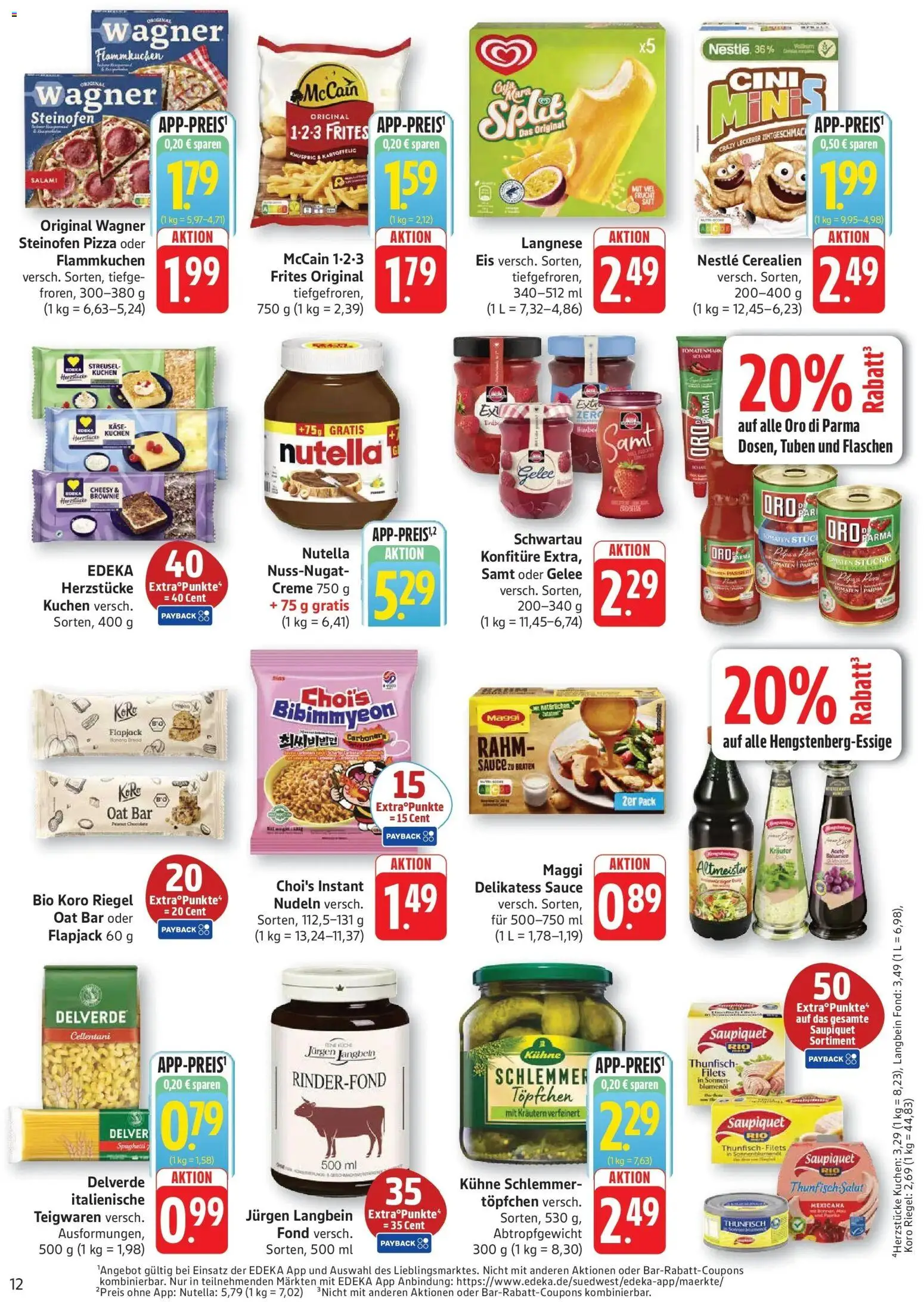 Vorschau von dem Prospekt des Geschäftes Edeka, gültig ab dem 26.10.2026 - Pizza, Maggi, Thunfisch, Nudeln, Salami, Balsamico, Creme, Oro di parma