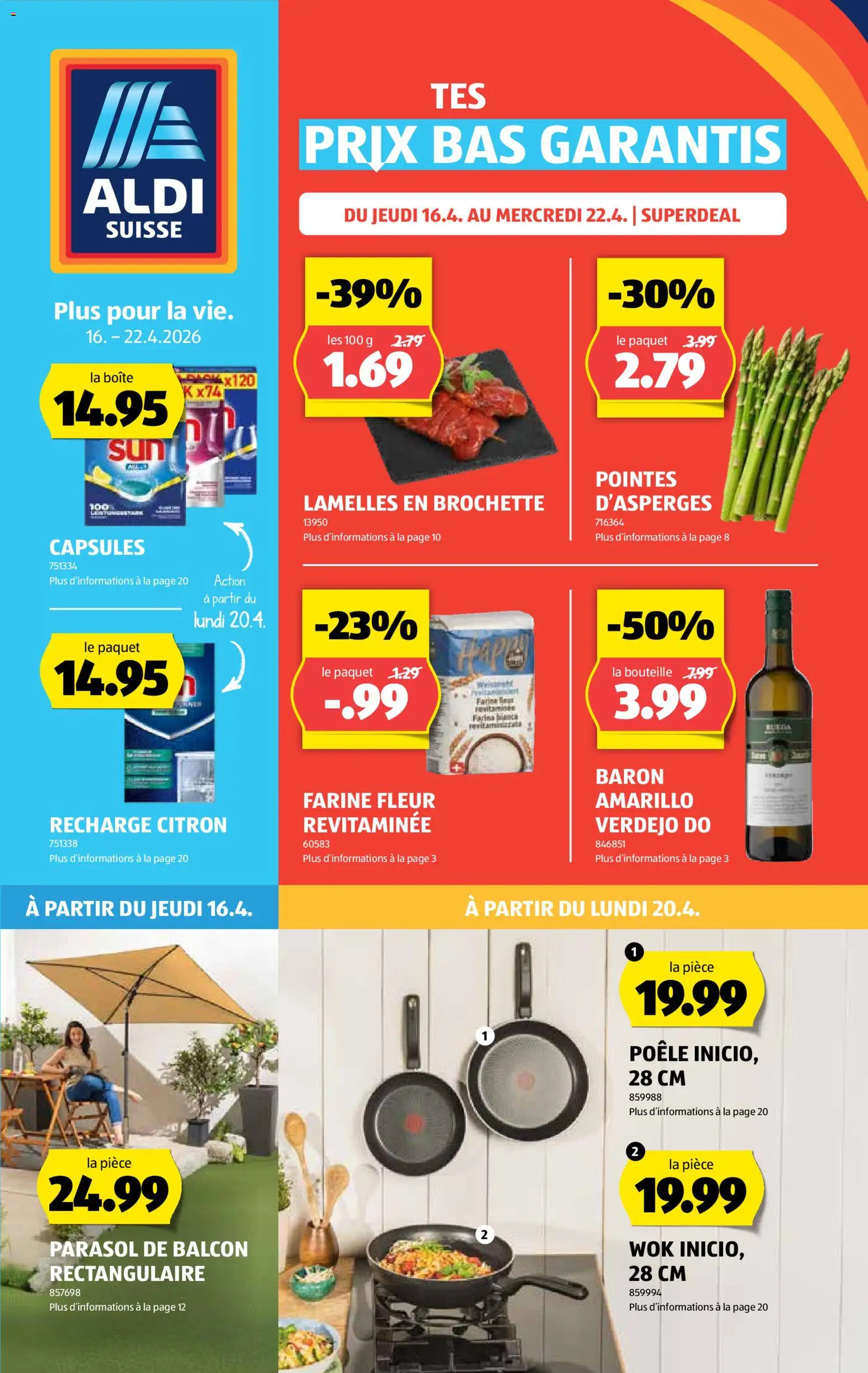 Vorschau des Merkblatts Aldi aktionen FR vom Shop Aldi gültig von 16.04.2026 bis 22.04.2026 - Wok