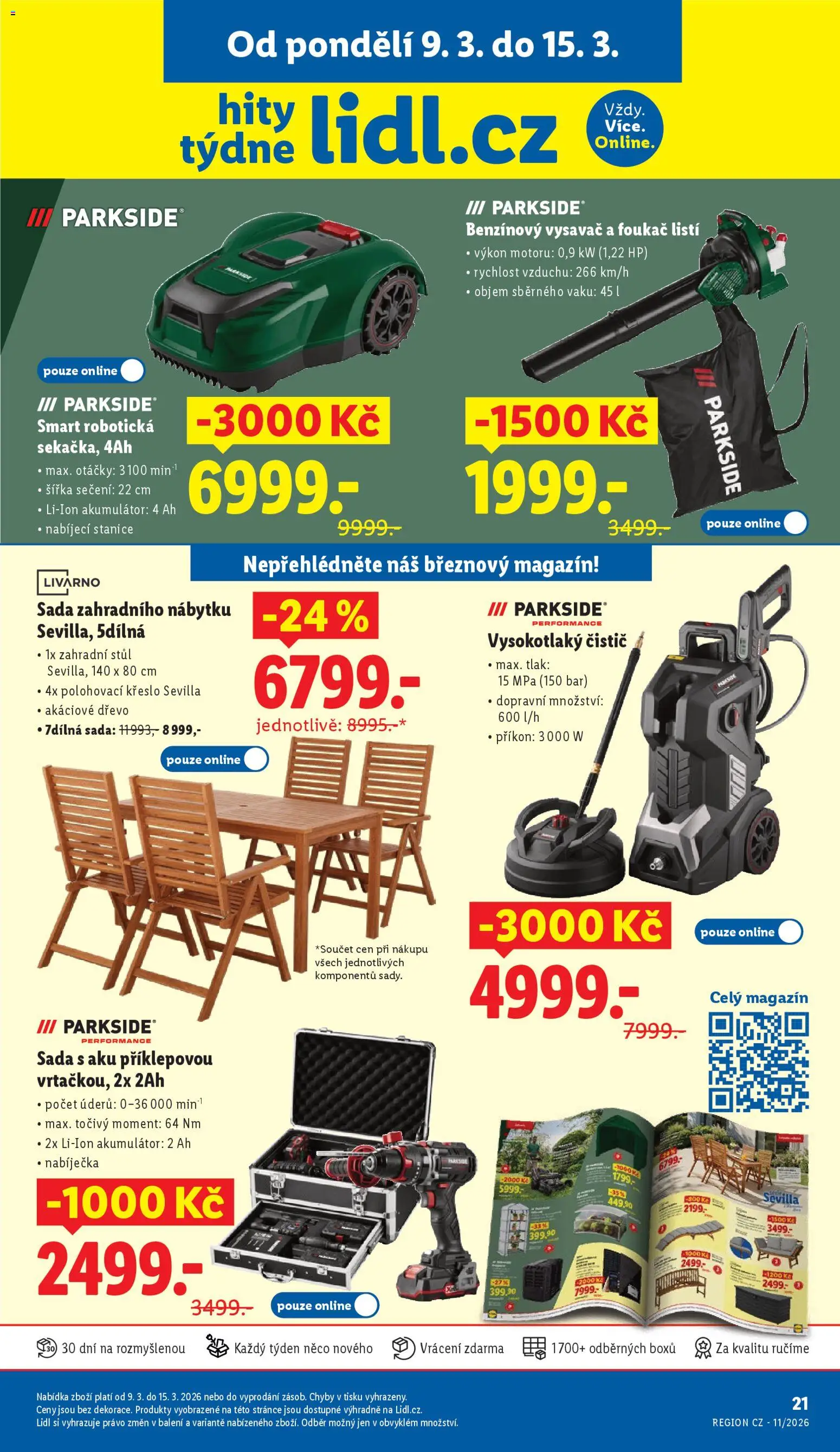 Náhled nabídky: Lidl Lidl leták - Hity týdne platný od 09.03.2026 - Parkside, Vysavač, Křeslo, Stůl, Vysokotlaký čistič