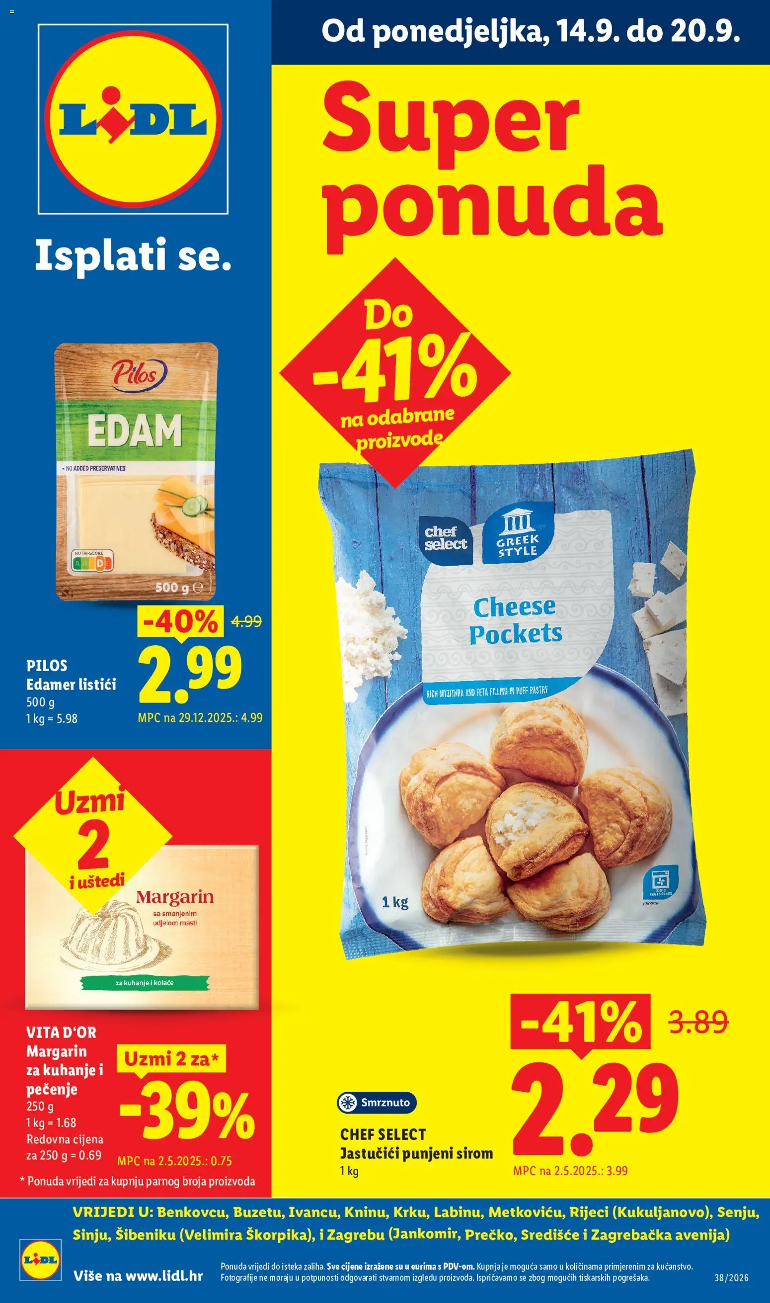 Pregled letka Lidl Super ponuda trgovine Lidl vrijedi od 14.09.2026