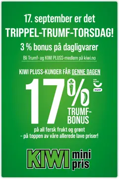 Forhåndsvis Kiwi TRIPPEL-TRUMF! fra butikk Kiwi gyldig fra 17/09/2026