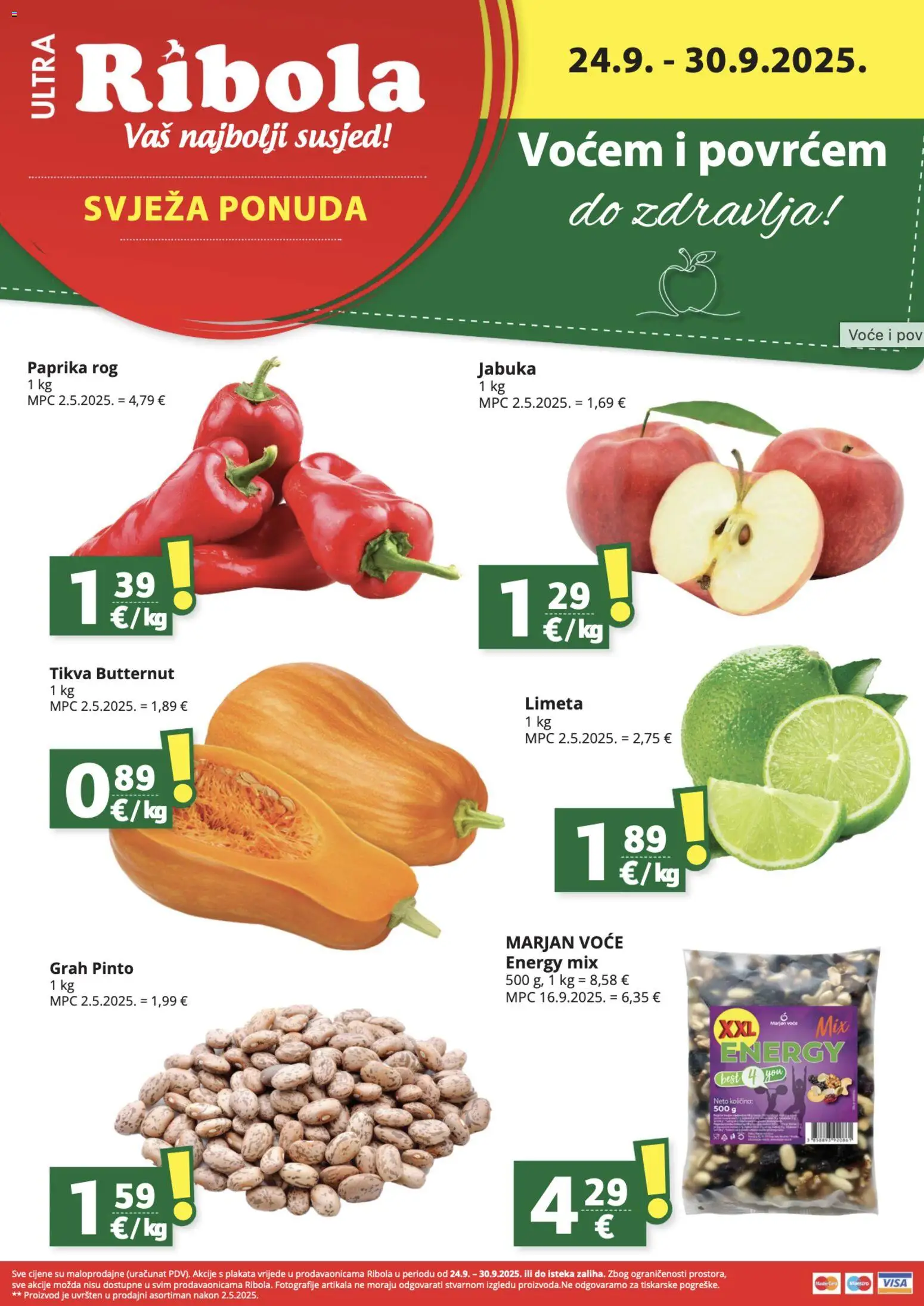 Pregled letka Ribola Svježa Ponuda trgovine Ribola vrijedi od 24.09.2026