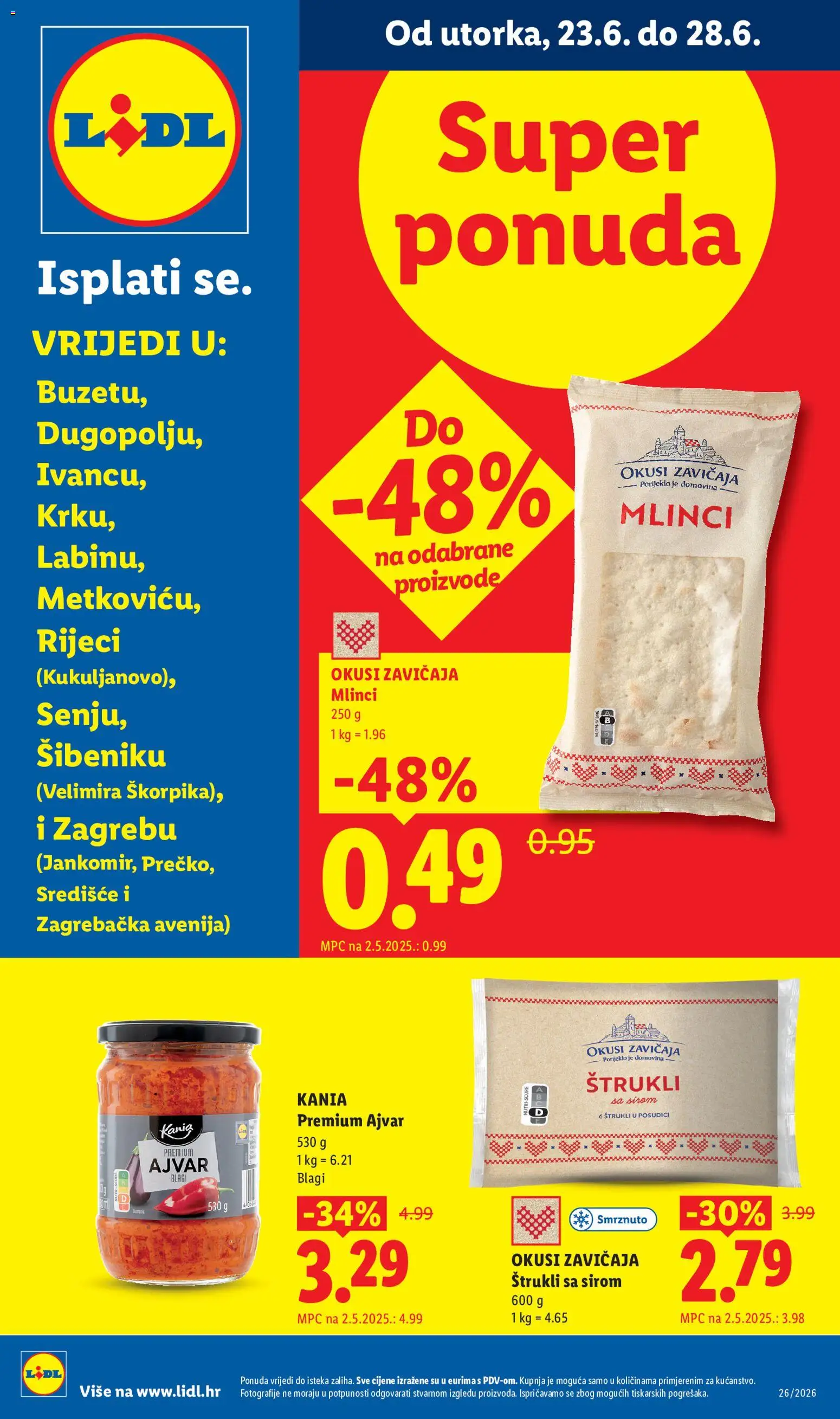 Pregled letka Lidl Super ponuda trgovine Lidl vrijedi od 23.06.2026