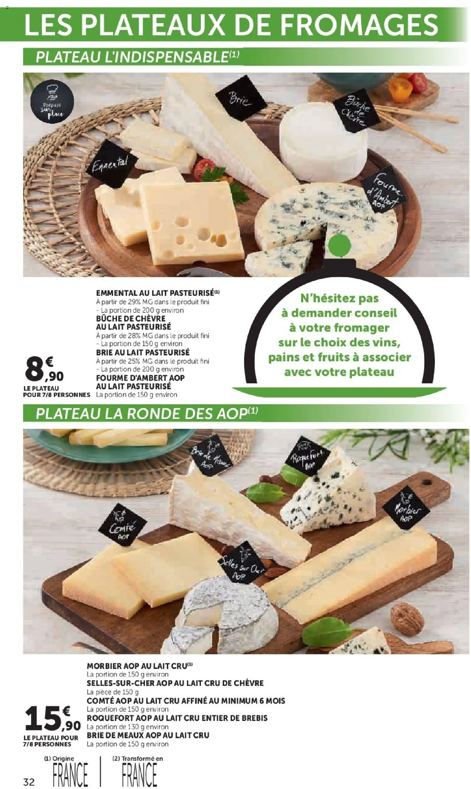 Prévisualisation de Super U - La carte Printemps Été du magasin Super U formulaire valide 03/03/2026 - Fruits, Lait, Morbier, Plateau, Emmental, Brie de Meaux, Morbier aop, Brie de meaux aop