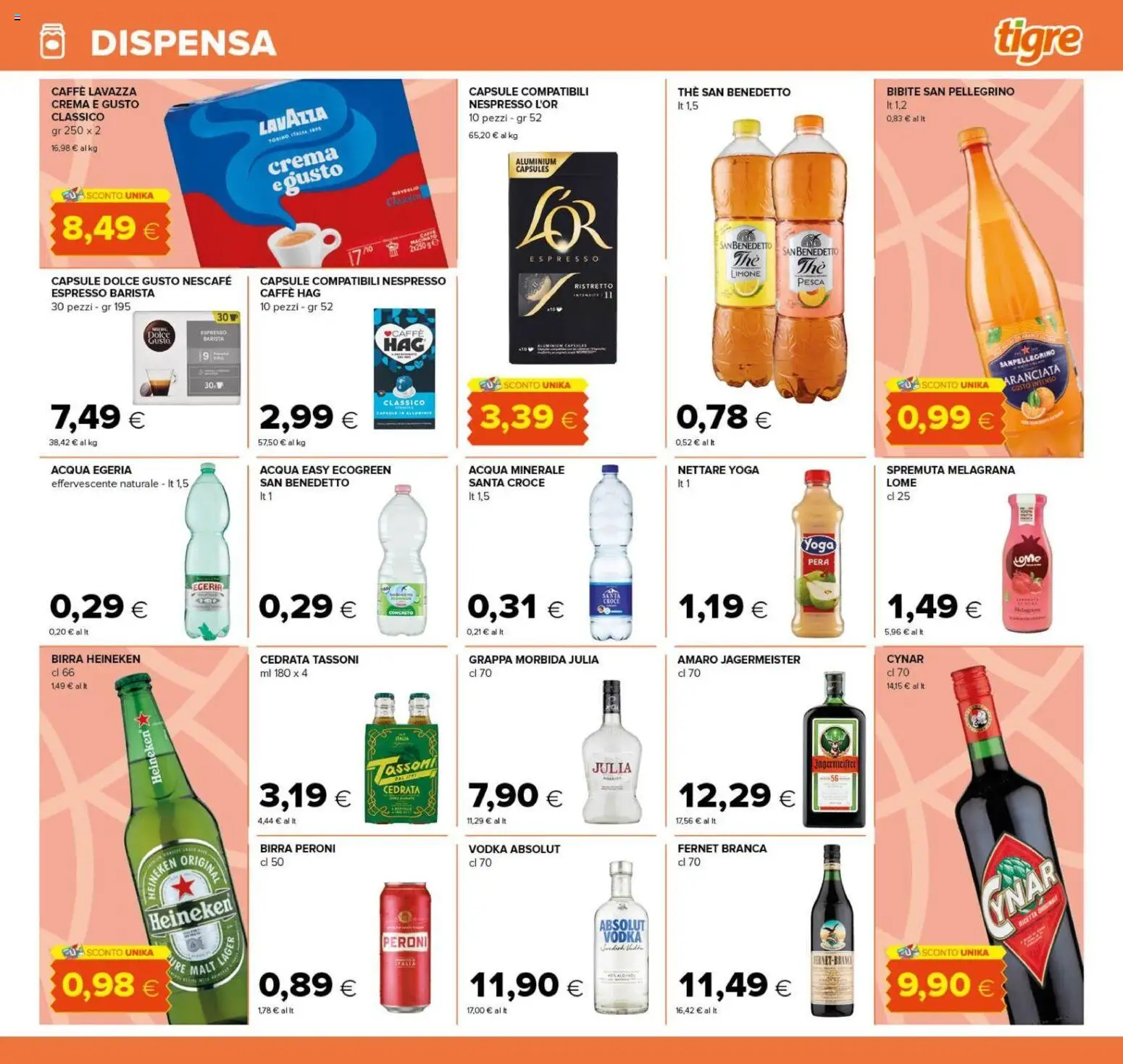 Anteprima dell'opuscolo Tigre volantino dal negozio Tigre valido da 22/10/2026 - The, Birra, Limone, Heineken, Pera, Amaro, Nescafé, Cedrata