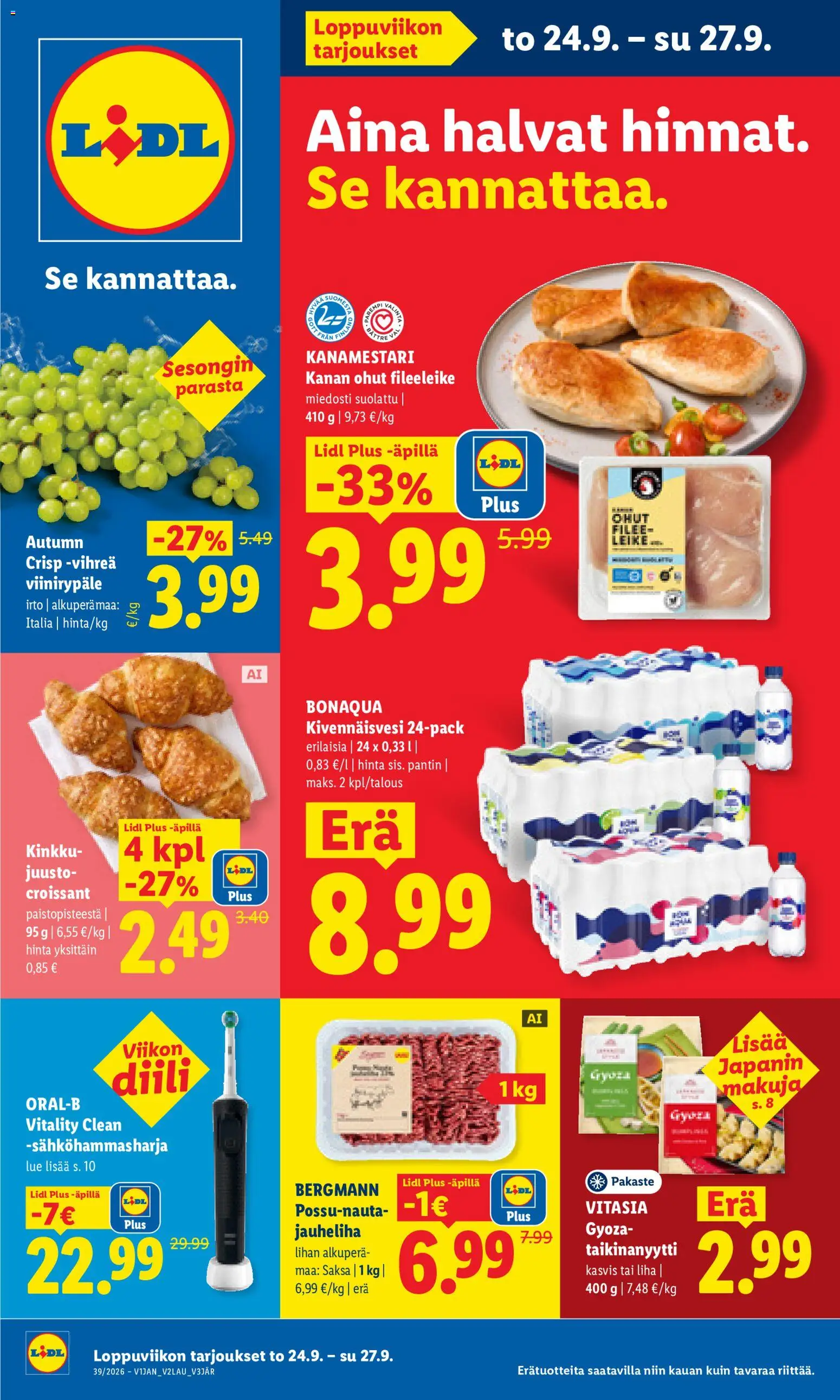 Kaupan Lidl Lidl tarjoukset esikatselu, voimassa 24/09/2026