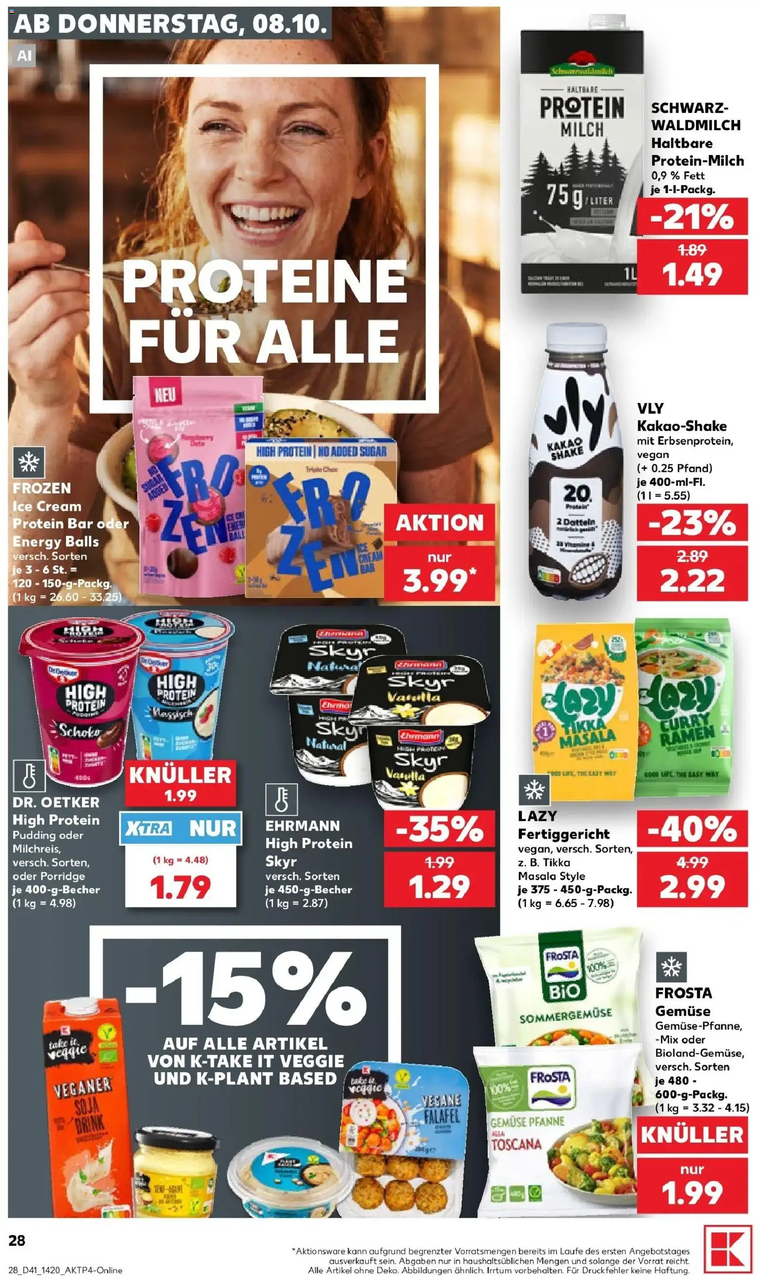 Vorschau von dem Prospekt des Geschäftes Kaufland, gültig ab dem 08.10.2026 - Gemüse, Skyr, Milch, Frosta, Energy, Pudding