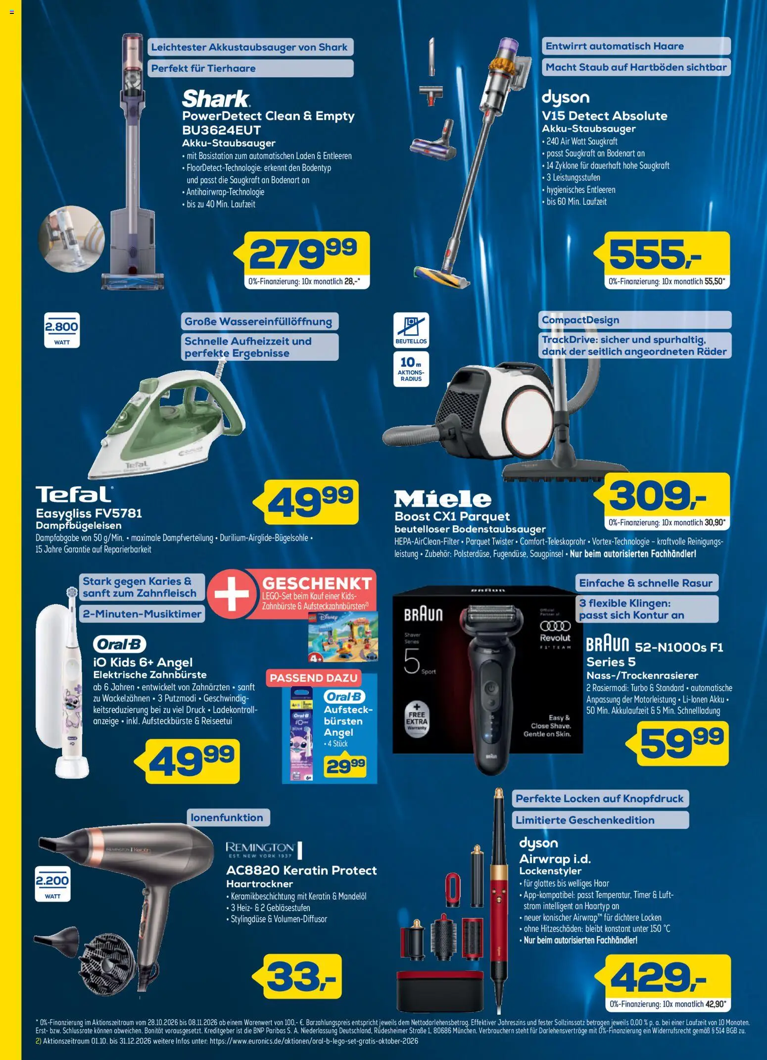 Vorschau von dem Prospekt des Geschäftes Euronics, gültig ab dem 28.10.2026 - Dyson, Miele, Elektrische zahnbürste, Zahnbürste, Haartrockner