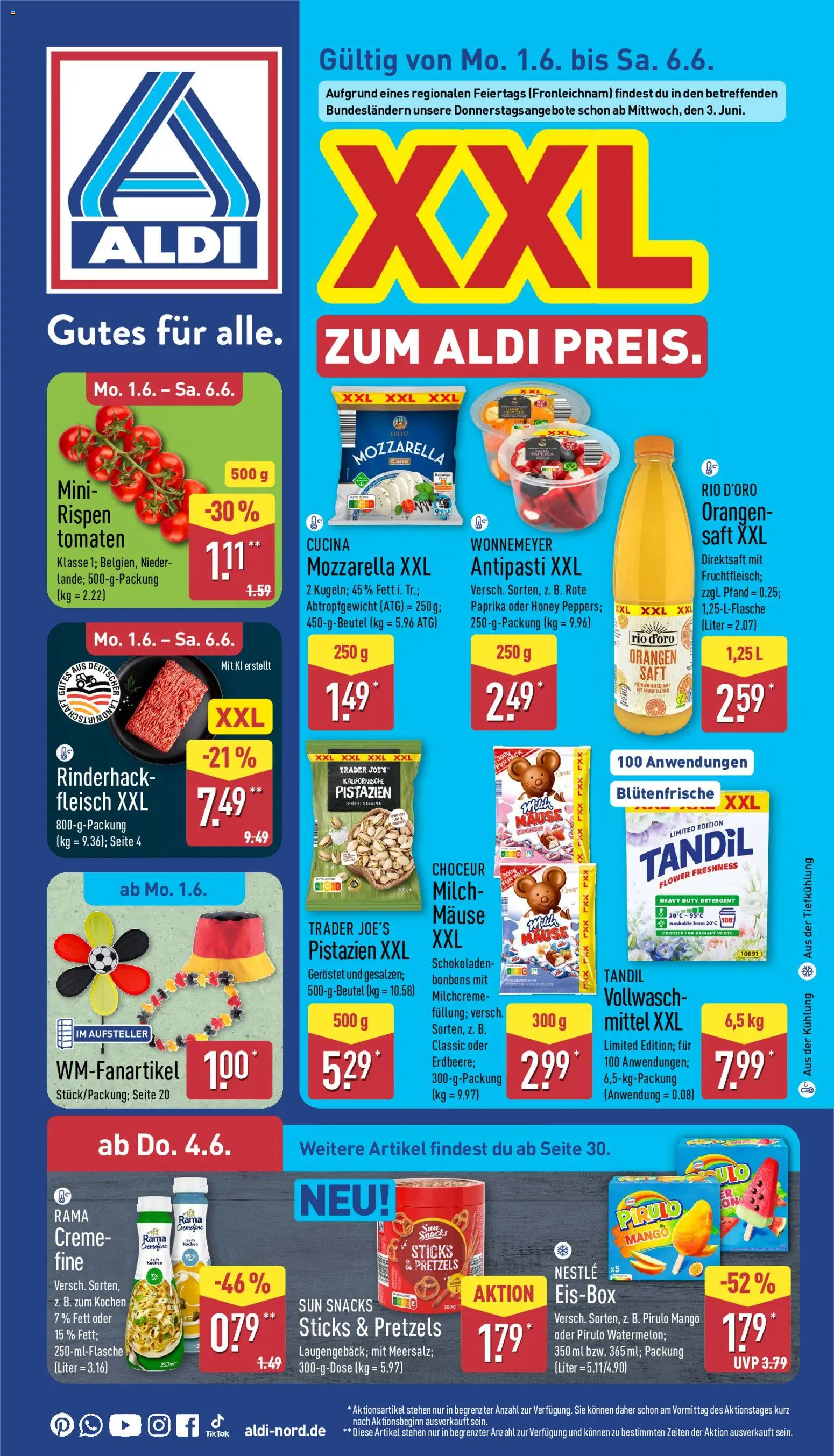 Vorschau von dem Prospekt des Geschäftes Aldi, gültig ab dem 01.06.2026