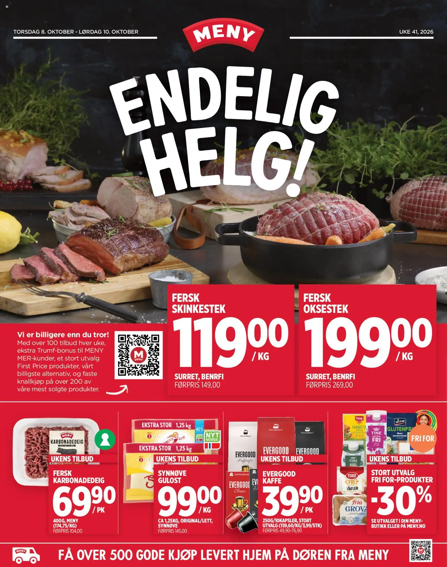 Forhåndsvis Meny kundeavis Endelig Helg fra butikk Meny gyldig fra 08/10/2026