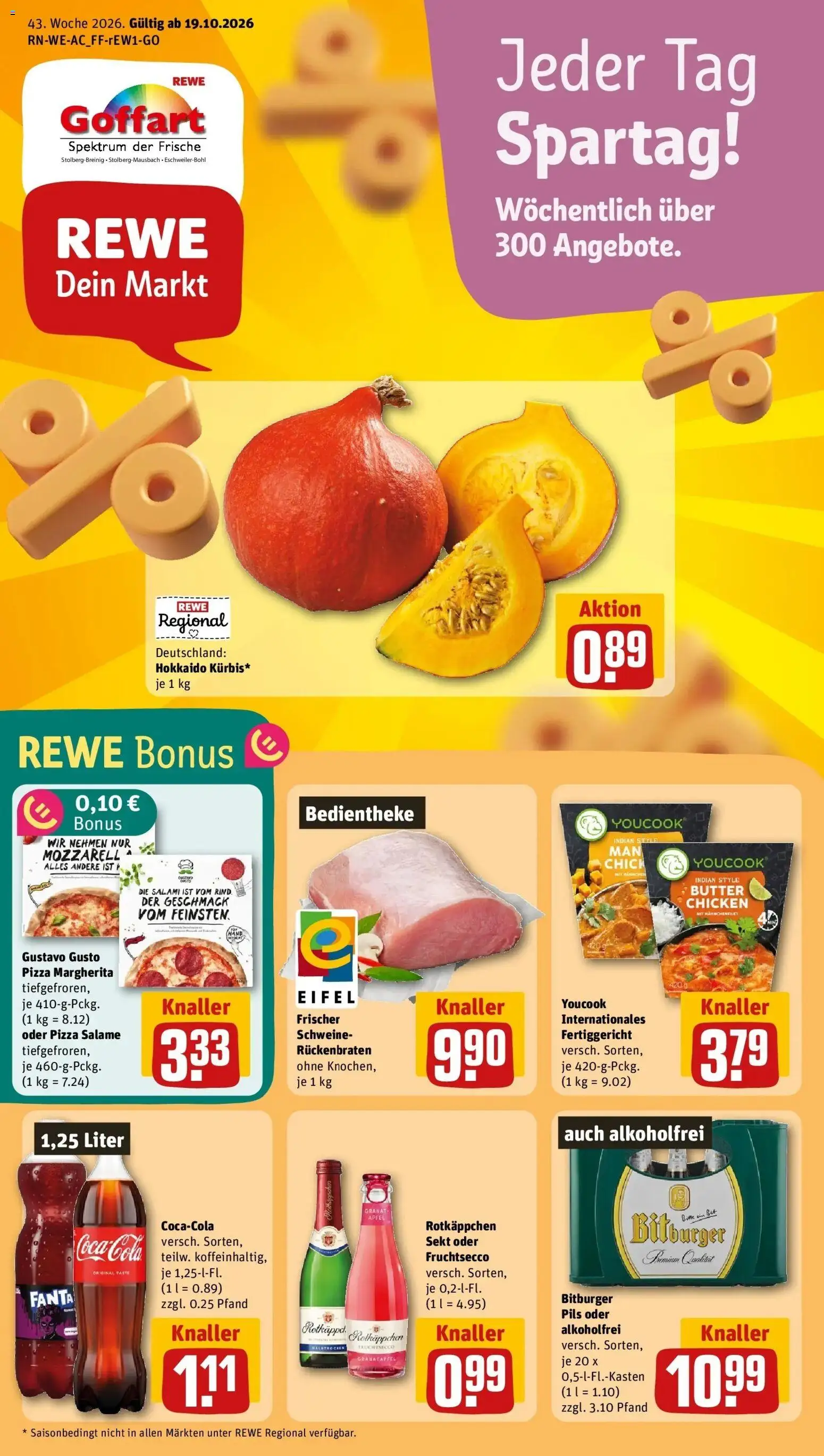 Vorschau von dem Prospekt des Geschäftes Rewe, gültig ab dem 19.10.2026
