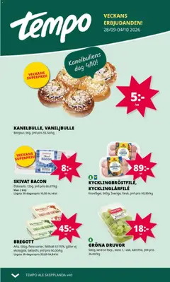 Förhandsgranska reklamblad Tempo erbjudanden från butik Tempo gäller från 28/09/2026