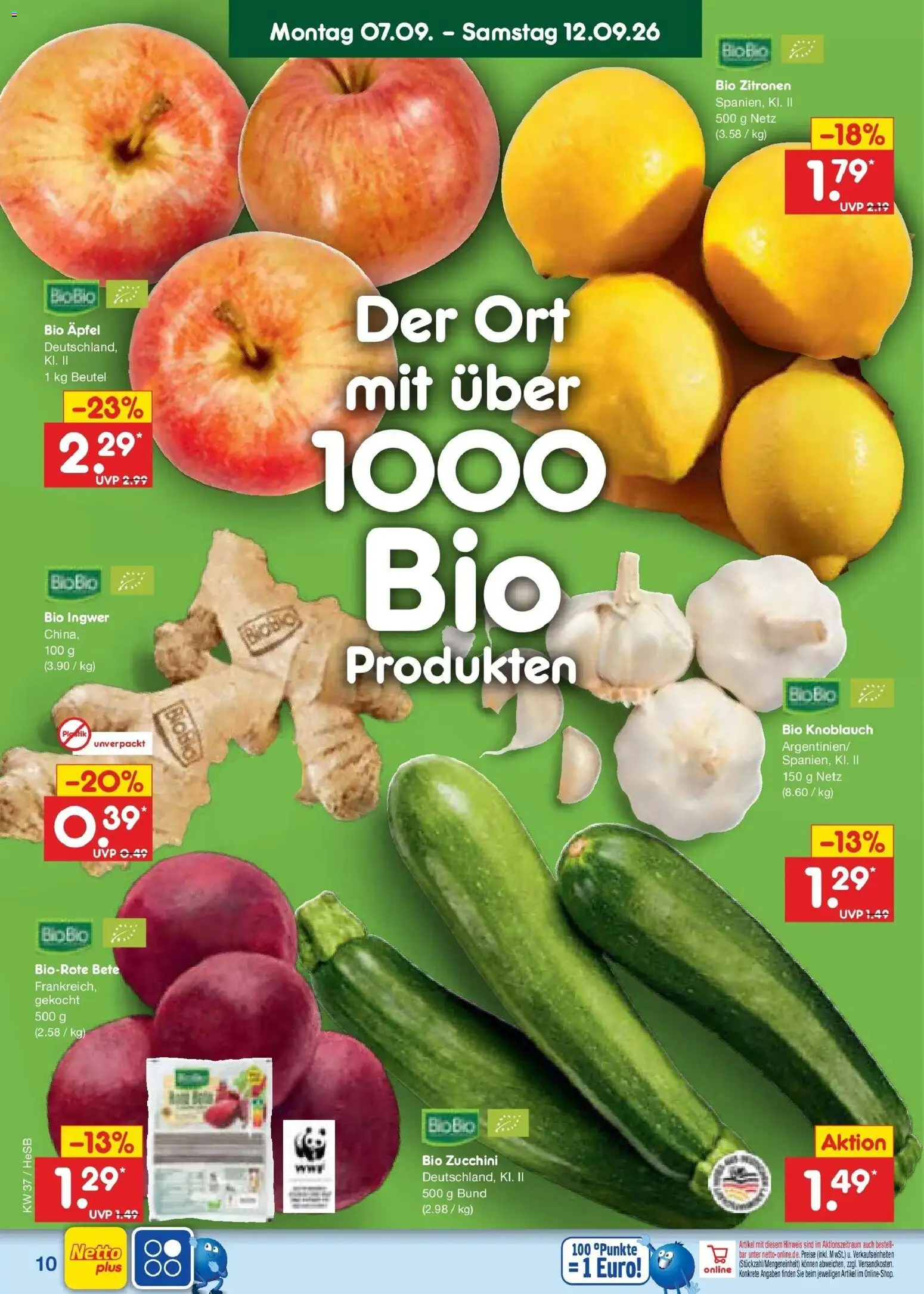 Vorschau von dem Prospekt des Geschäftes Netto Marken-Discount, gültig ab dem 07.09.2026 - Äpfel, Zucchini, Knoblauch, Zitronen