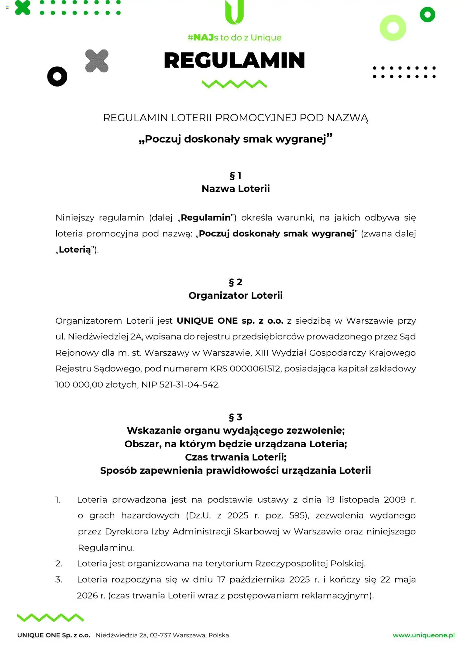 Pogląd gazetki "Regulamin loterii Poczuj doskonały smak wygranej" ze sklepu Makro ważnej od 17.10.2025