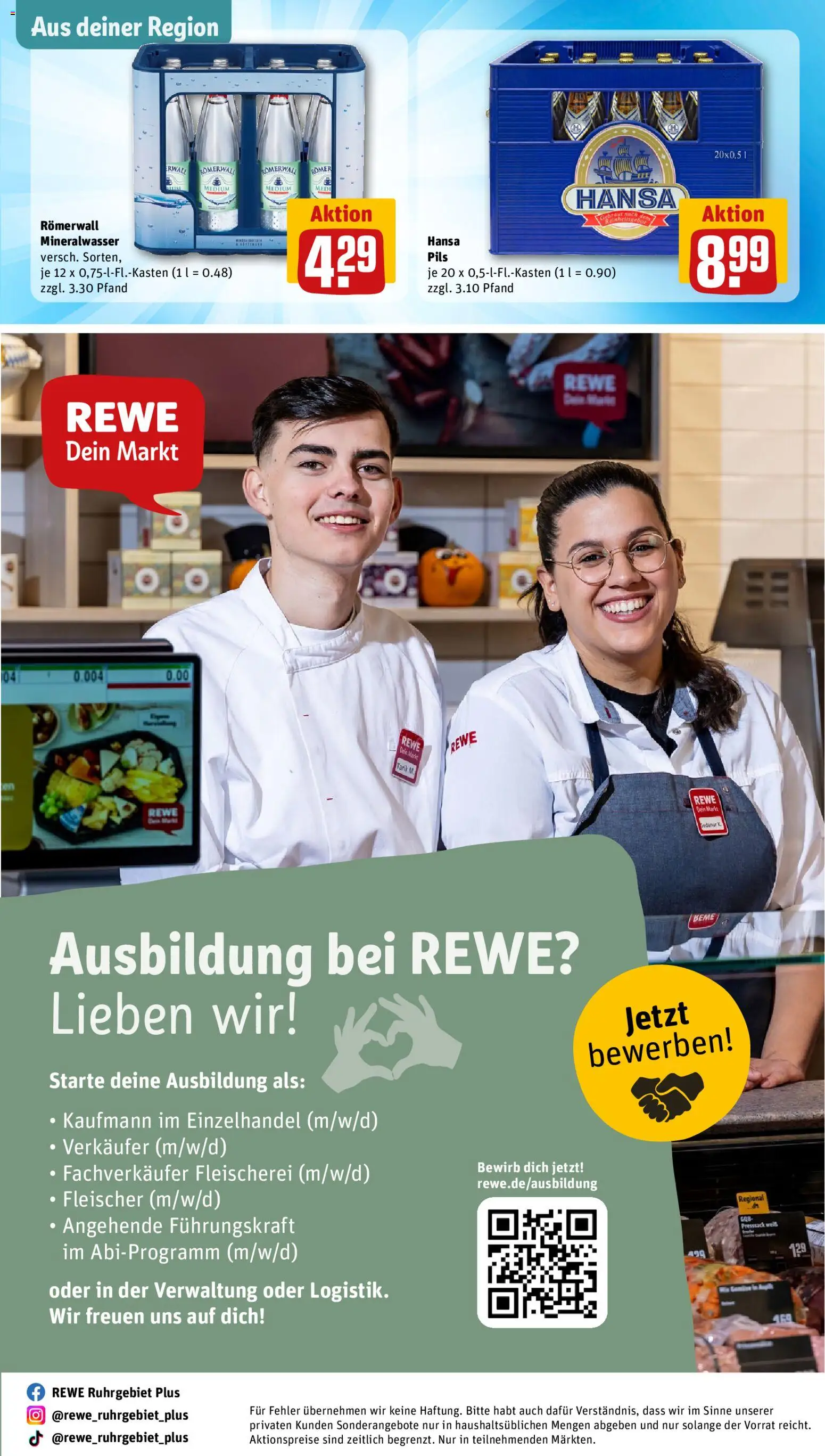 Vorschau von dem Prospekt des Geschäftes Rewe ihr Kaufpark, gültig ab dem 26.10.2026 - Mineralwasser, Pils