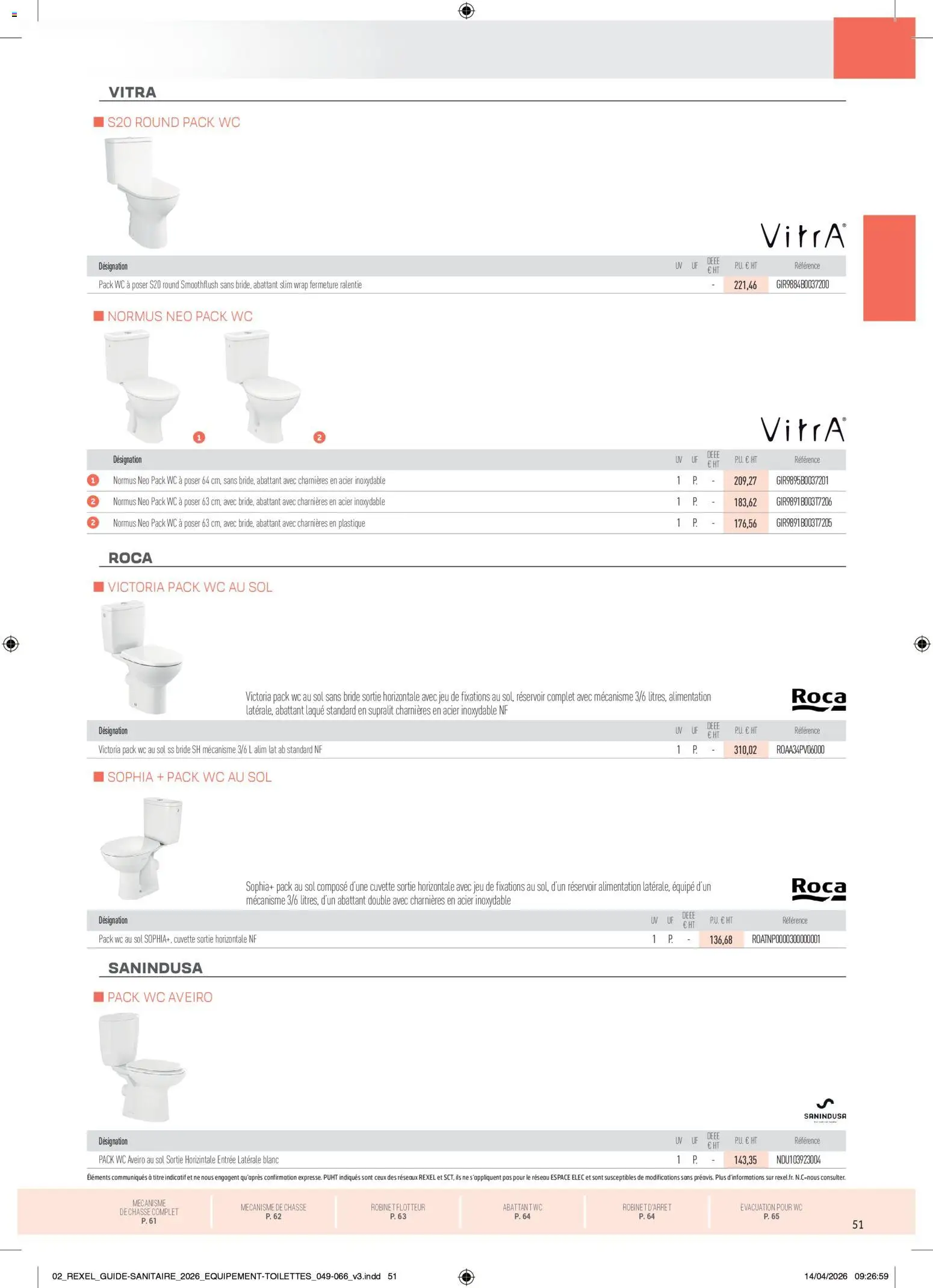 Prévisualisation de Rexel - Brochure Sanitaire du magasin Rexel formulaire valide 20/04/2026 - Alimentation, Wrap, Robinet, Laque