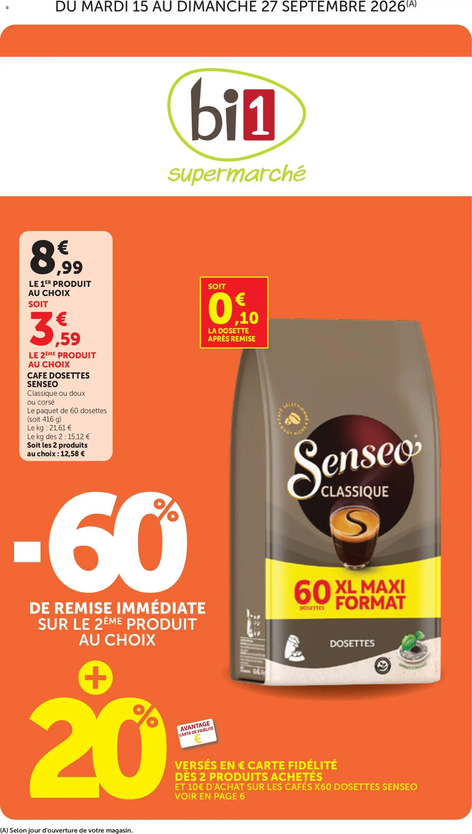 Prévisualisation de bi1 Catalogue supermarché du magasin bi1 formulaire valide 15/09/2026