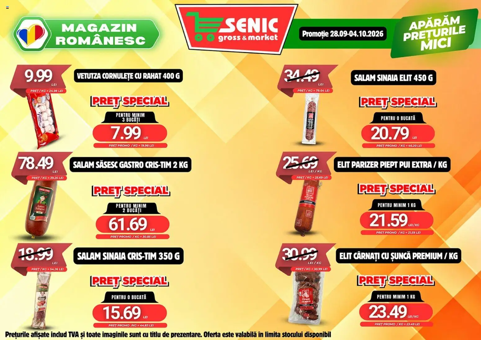 Previzualizarea de cataloage: Senic Senic Catalog valabil de la 01.10.2026 - Mici, Pui, Premium, Șuncă, Parizer, Cârnați, Cornulețe, Gastro