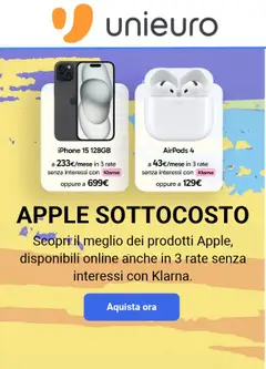 Anteprima del volantino Volantino Unieuro - Apple valido a partire dal 05/10/2026